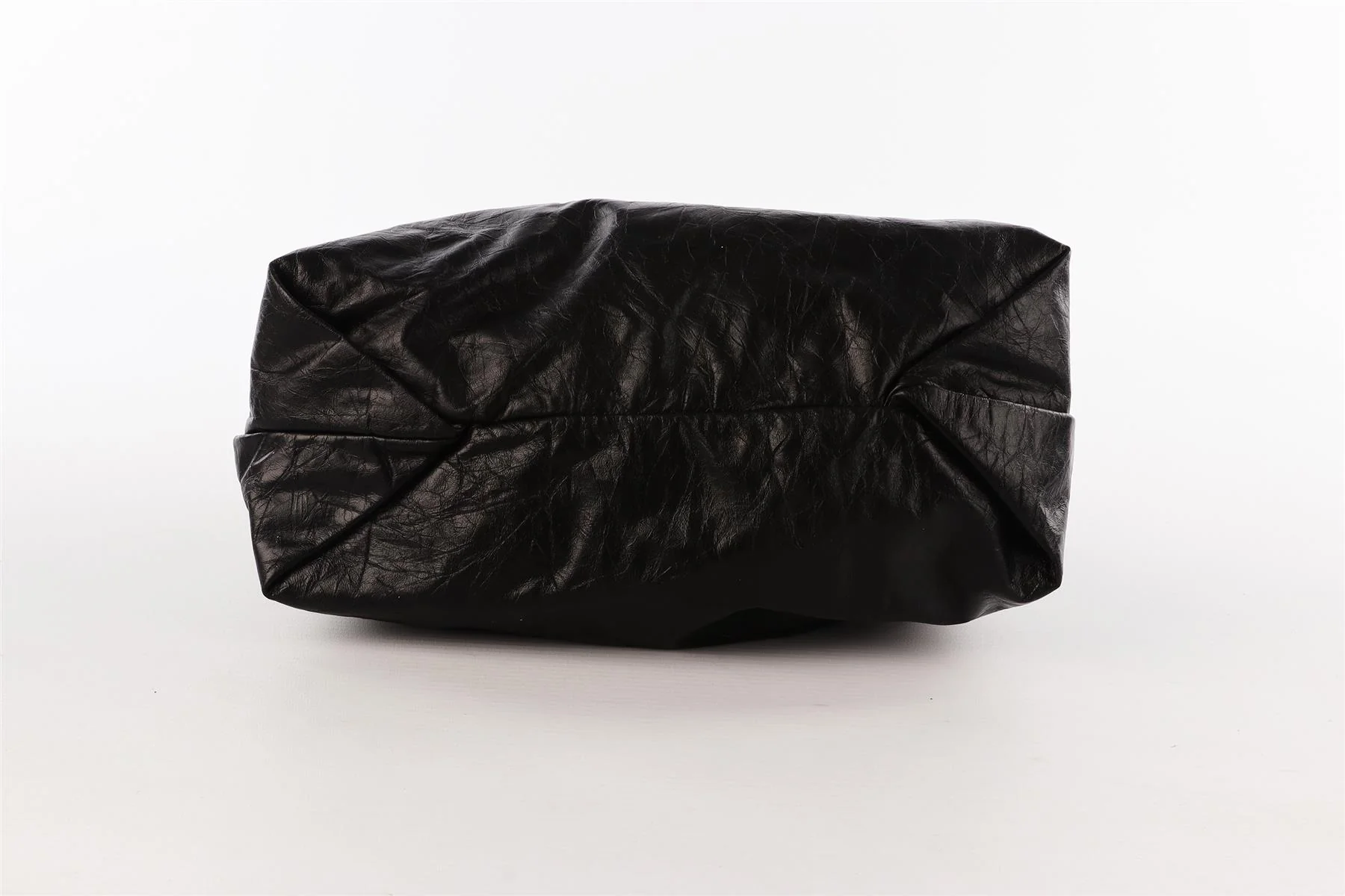 BALENCIAGA BLACK CRUSH SMALL LEATHER TOTE BAG - Image 9