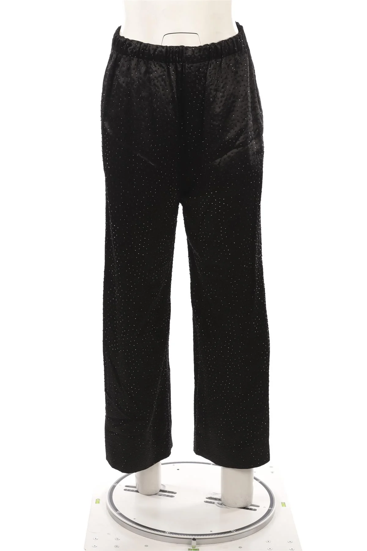 BALENCIAGA BLACK CRYSTAL WIDE LEG PANTS FR 36 UK 8 - Image 2