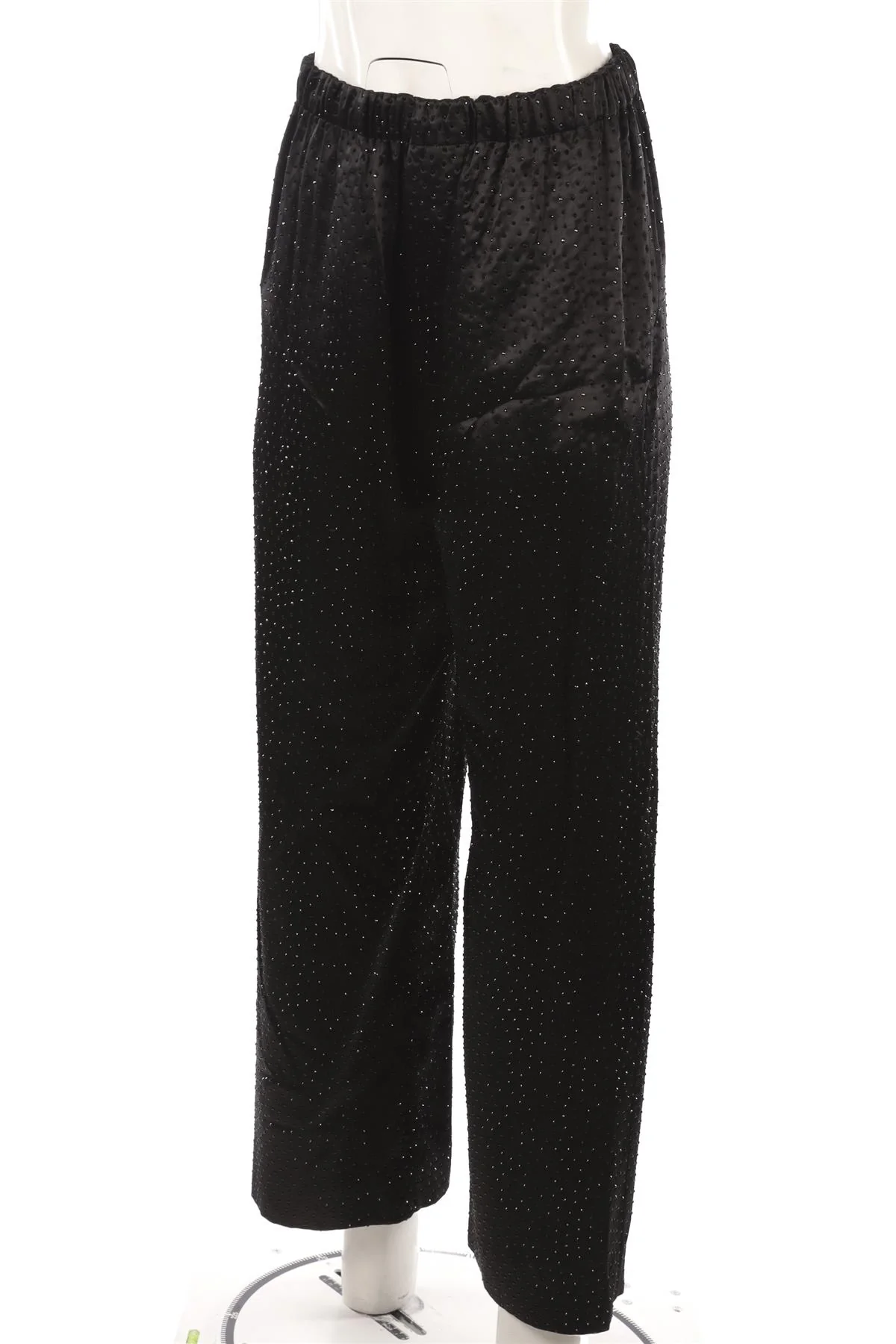 BALENCIAGA BLACK CRYSTAL WIDE LEG PANTS FR 36 UK 8 - Image 3