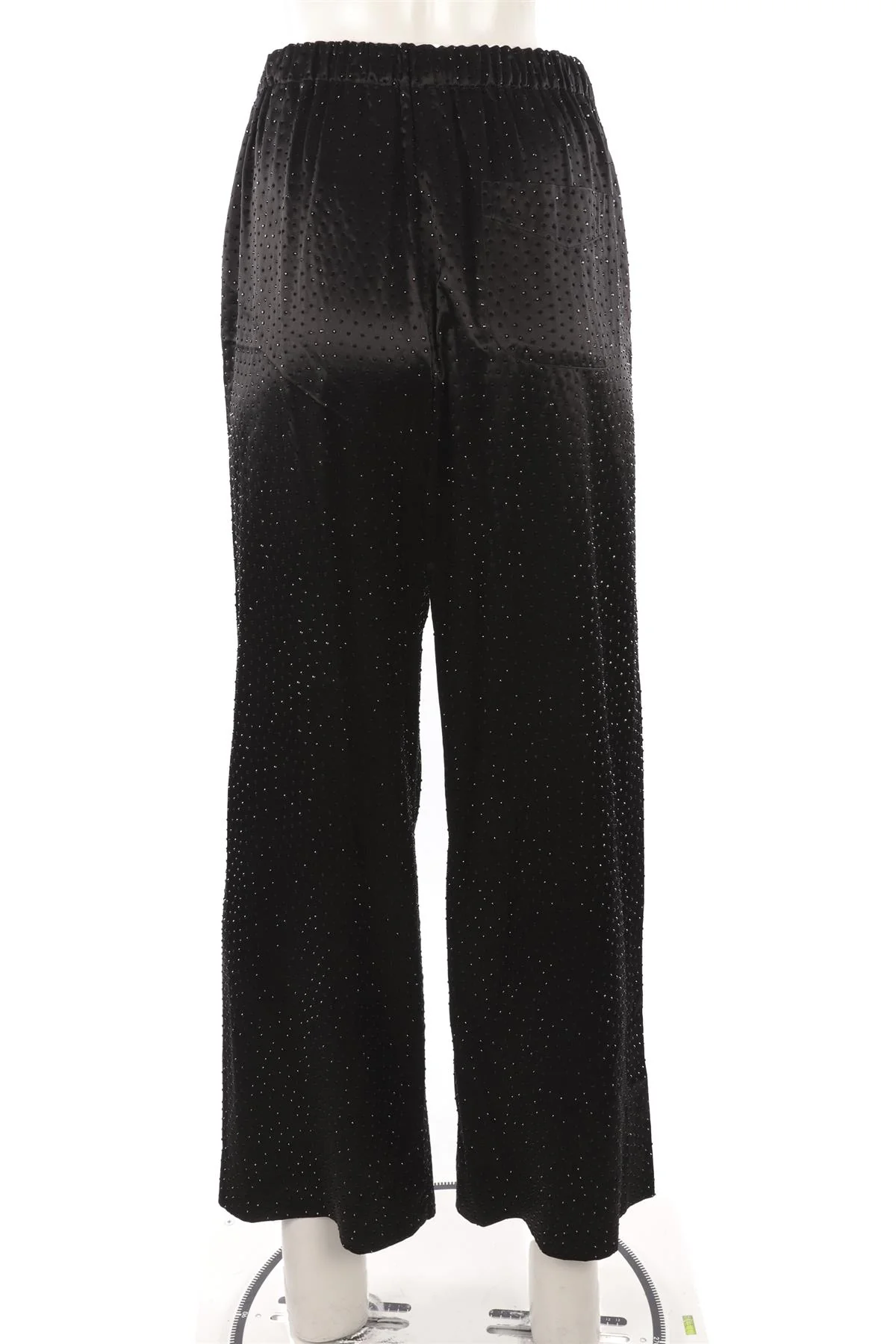 BALENCIAGA BLACK CRYSTAL WIDE LEG PANTS FR 36 UK 8 - Image 4