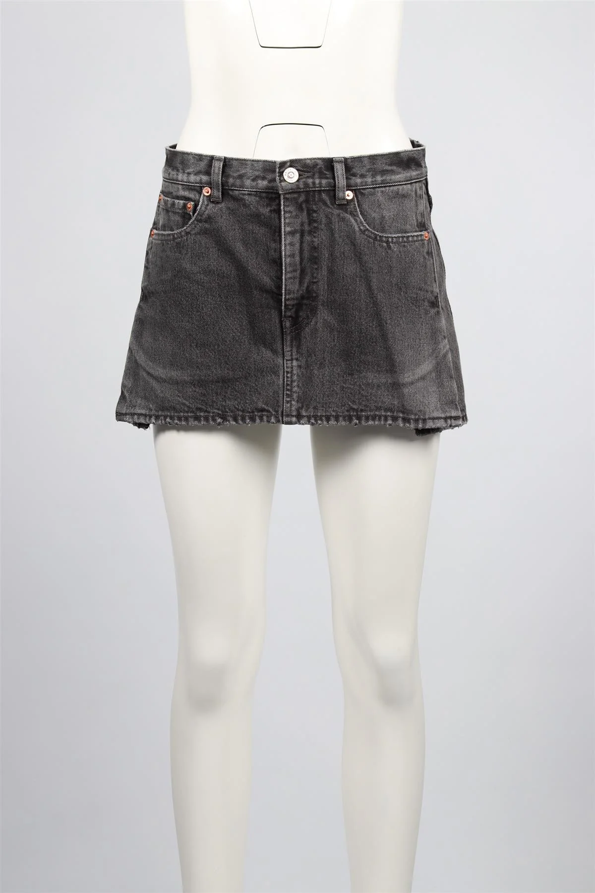 BALENCIAGA BLACK DENIM MINI SKIRT FR 38 UK 10 - Image 6