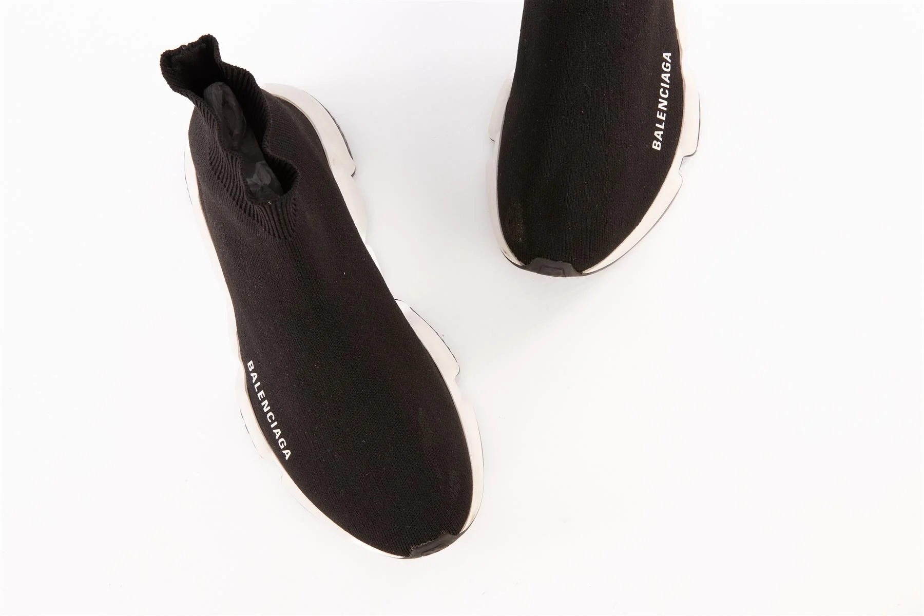 BALENCIAGA BLACK SPEED KNIT SNEAKERS EU 37 UK 4 US 7 - Image 4