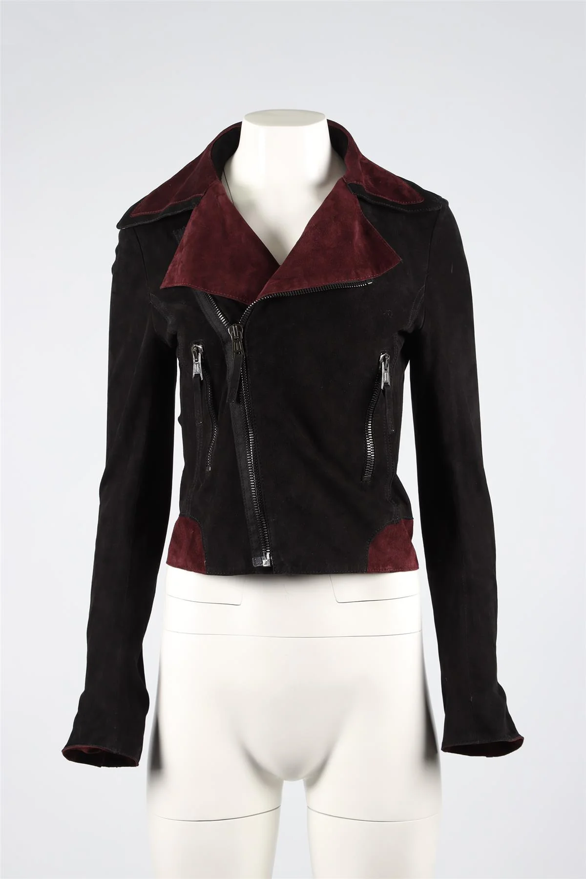 BALENCIAGA BLACK SUEDE JACKET FR 38 UK 10 - Image 2