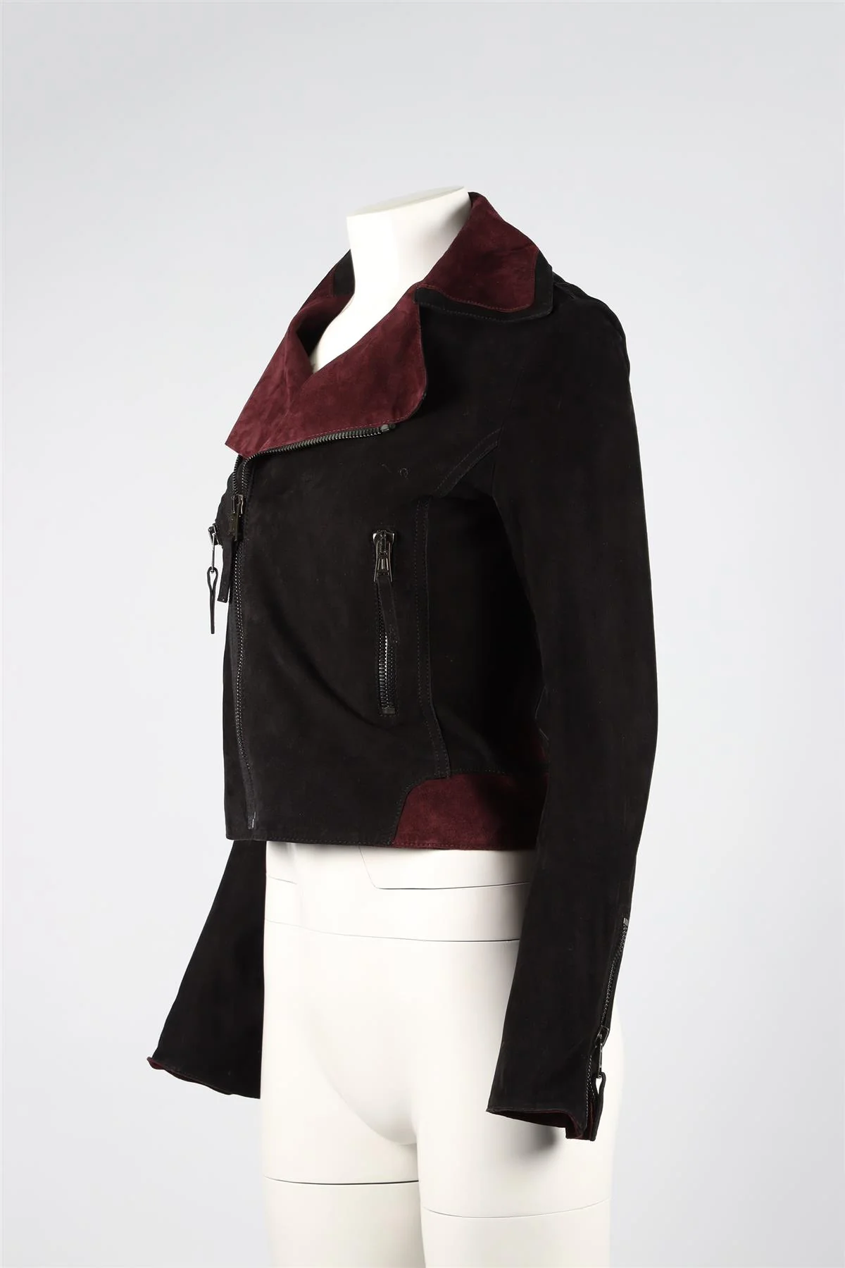 BALENCIAGA BLACK SUEDE JACKET FR 38 UK 10 - Image 3