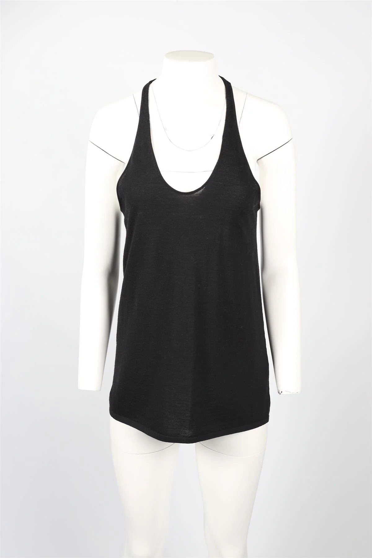 BALENCIAGA BLACK WOOL BLEND TOP FR 36 UK 8 - Image 2