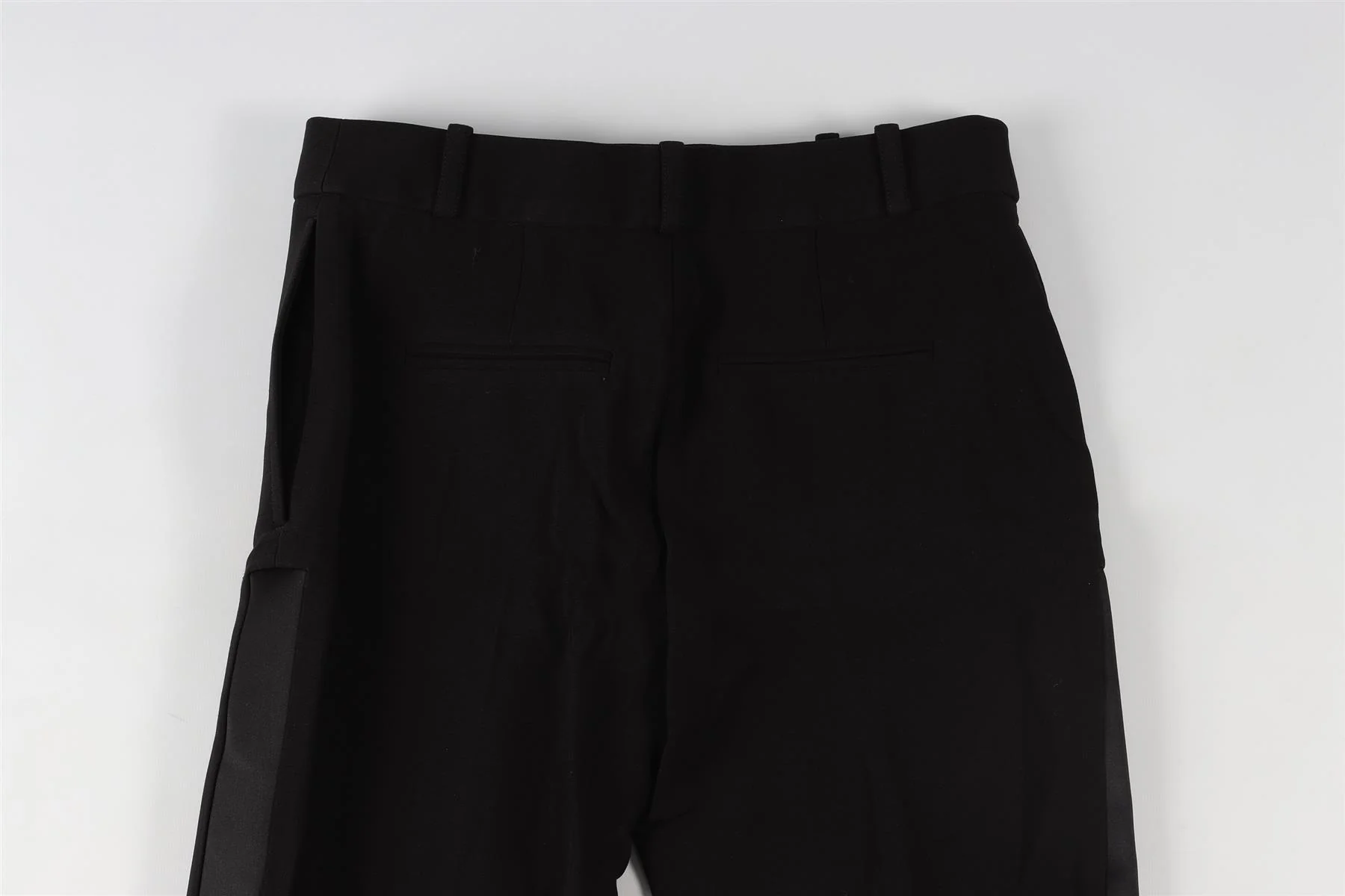 BALENCIAGA BLACK WOVEN STRAIGHT LEG TROUSERS IT 36 UK 4 - Image 5