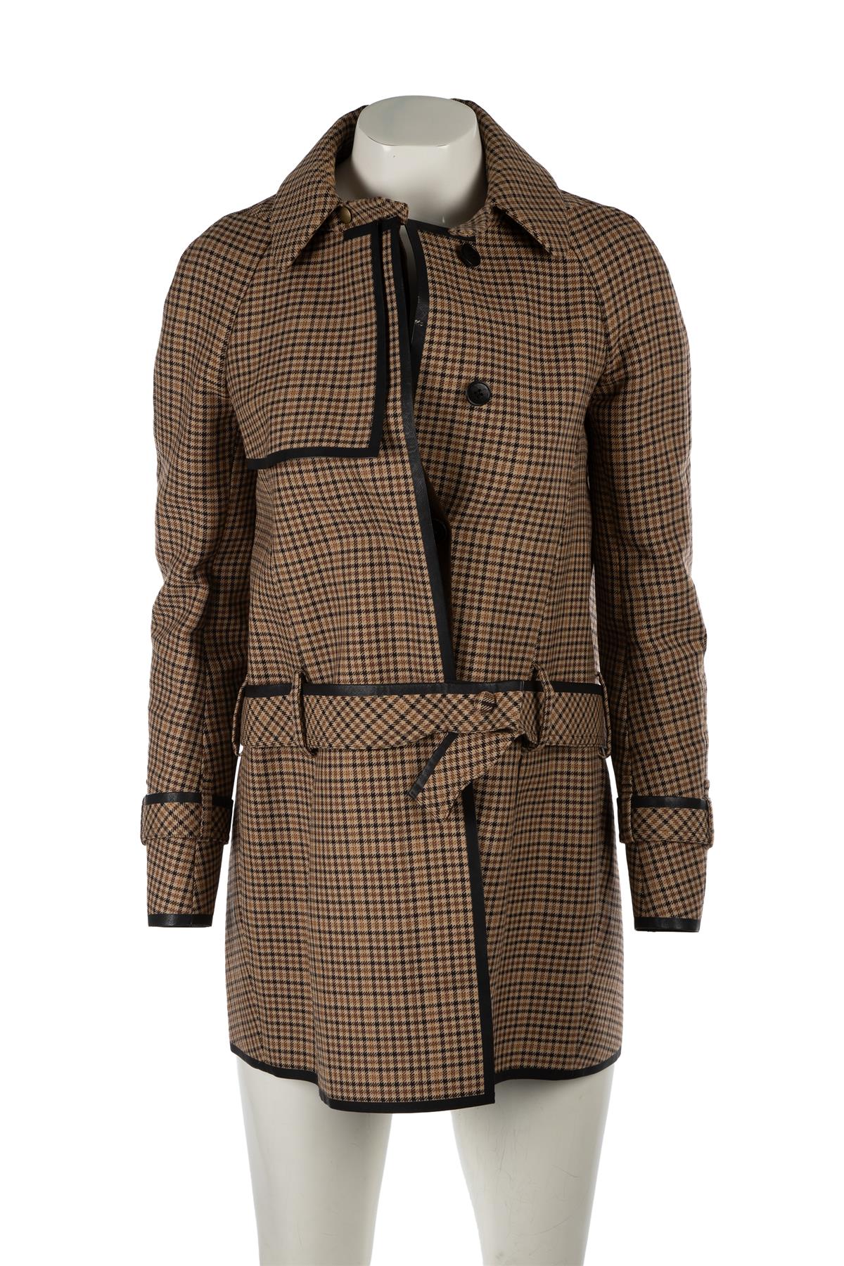 BALENCIAGA BROWN 2008 WOOL TRENCH COAT FR 38 UK 10 - Image 2