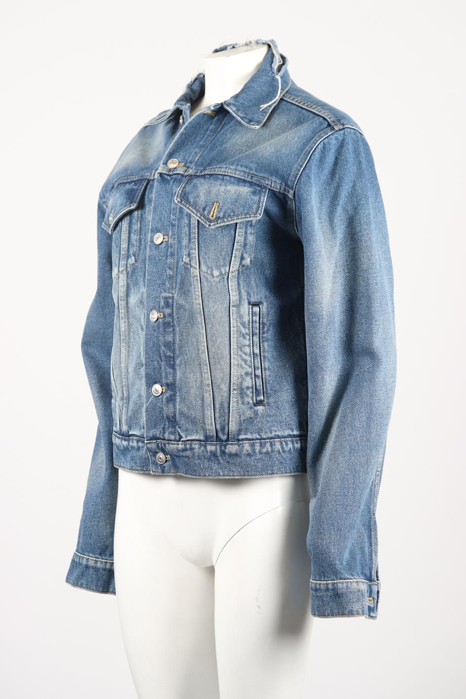 BALENCIAGA DISTRESSED DENIM JACKET FR 46 UK 18 - Image 3