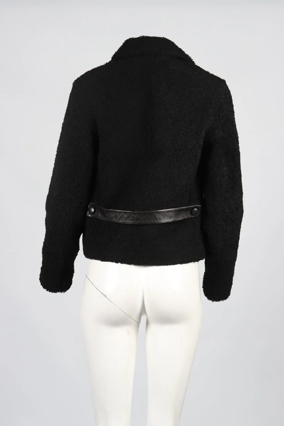 BALENCIAGA DOUBLE BREASTED SHEARLING JACKET FR 36 UK 8 - Image 4