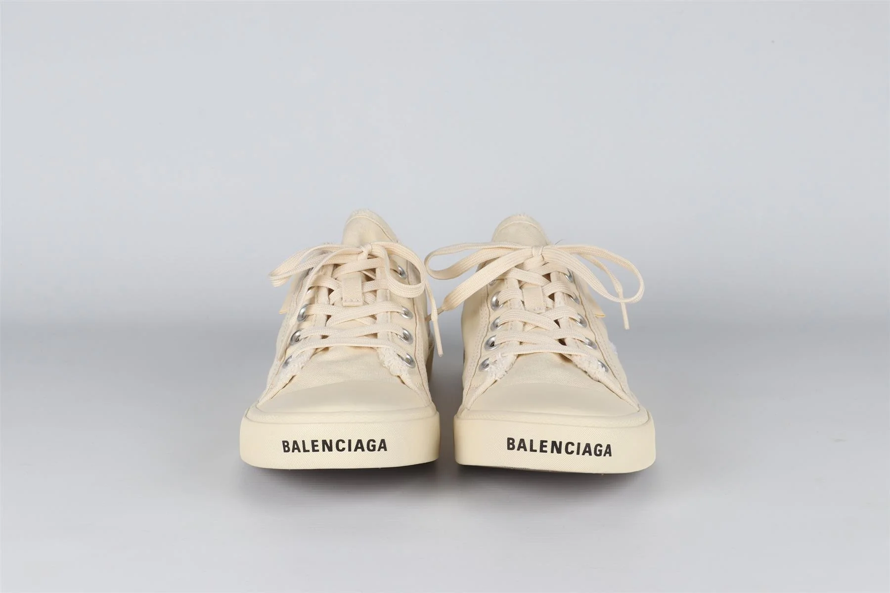 BALENCIAGA ECRU PARIS CANVAS SNEAKERS EU 40 UK 7 US 10 - Image 3