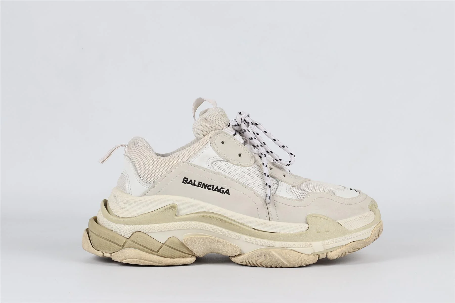 BALENCIAGA ECRU TRIPE S SUEDE SNEAKERS EU 38 UK 5 US 8 - Image 2