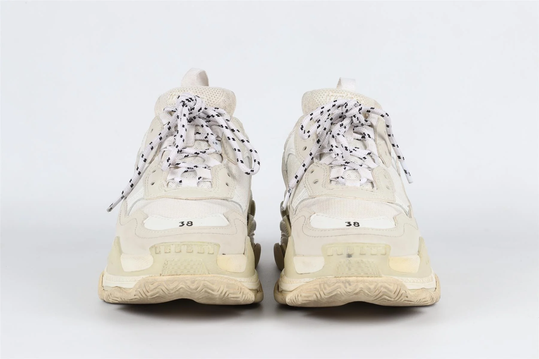 BALENCIAGA ECRU TRIPE S SUEDE SNEAKERS EU 38 UK 5 US 8 - Image 3