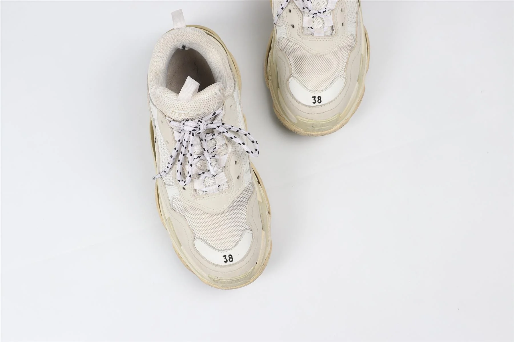 BALENCIAGA ECRU TRIPE S SUEDE SNEAKERS EU 38 UK 5 US 8 - Image 4