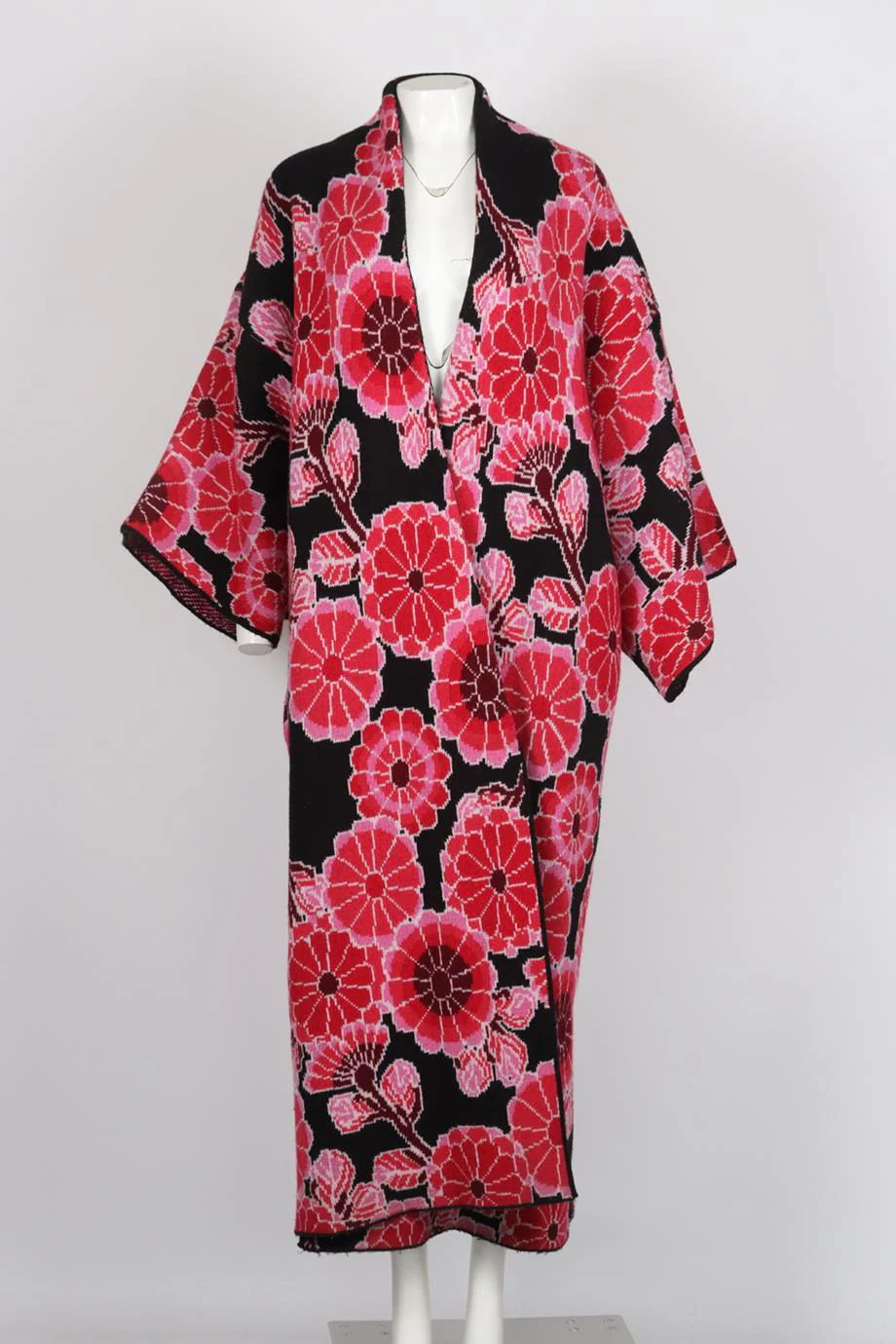 BALENCIAGA FLORAL PRINT WOOL BLEND COAT SMALL - Image 2