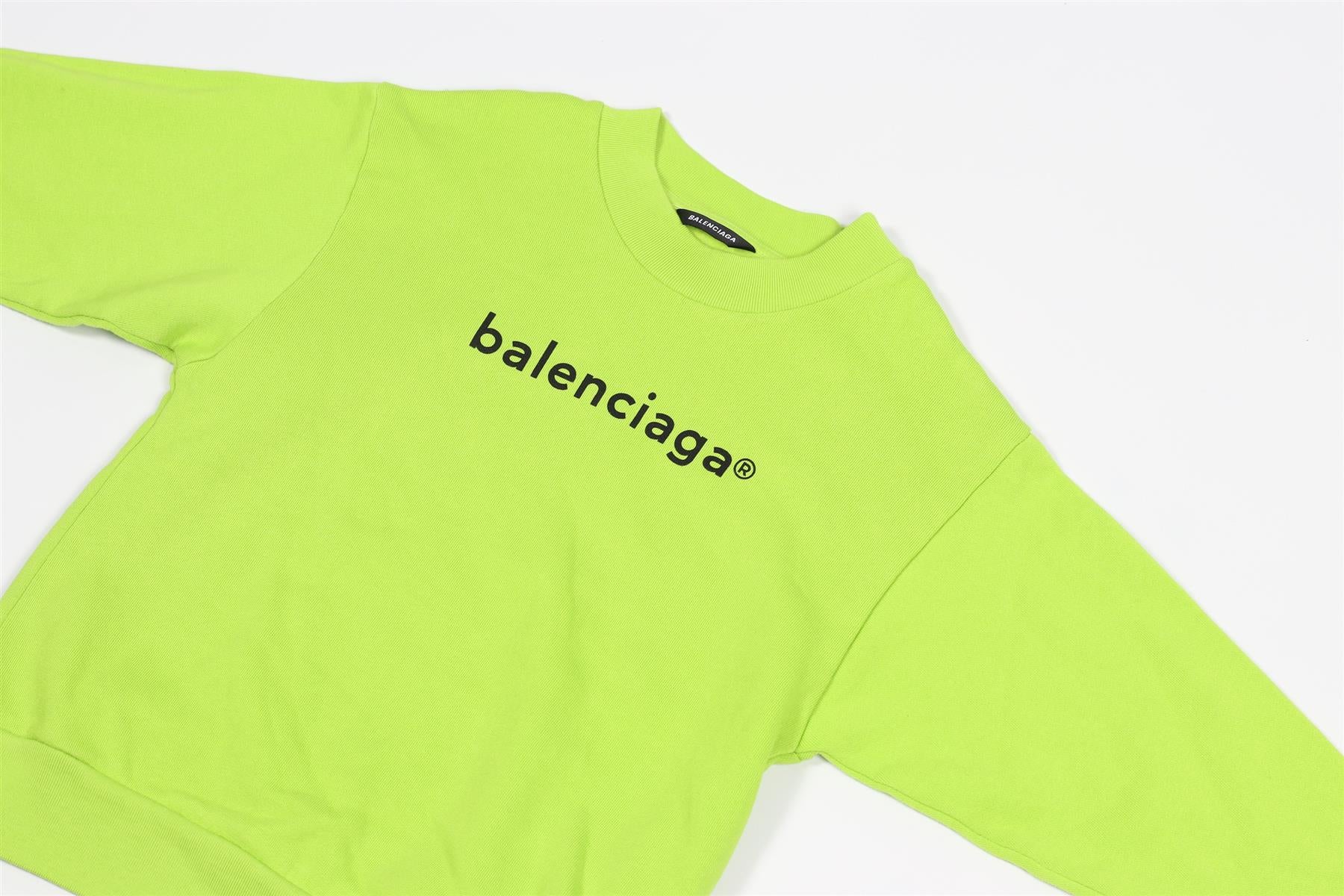 BALENCIAGA GREEN KIDS BOYS COTTON SWEATSHIRT 6 YEARS - Image 3