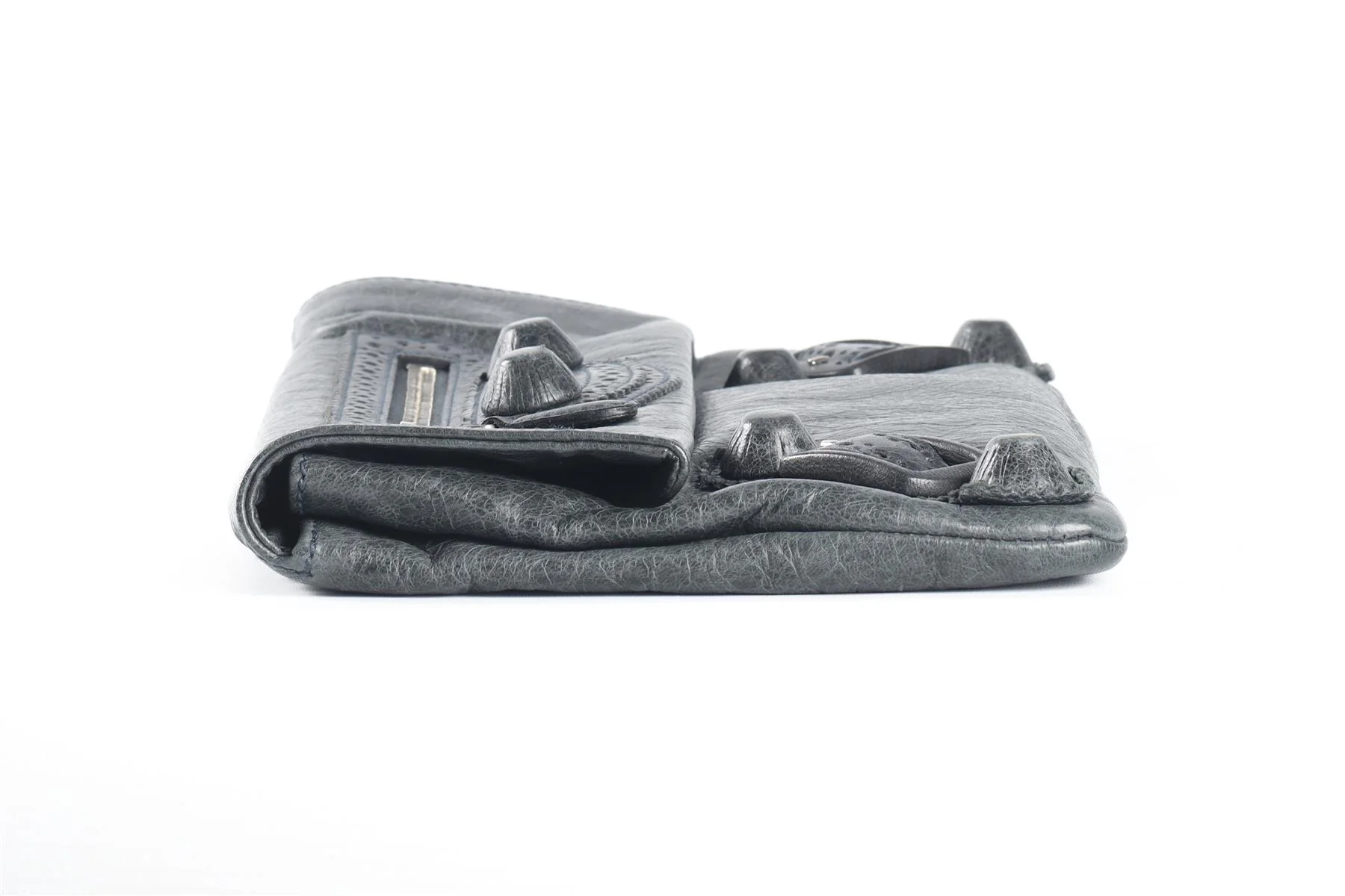 BALENCIAGA GREY GIANT 21 ENVELOPE LEATHER CLUTCH - Image 4