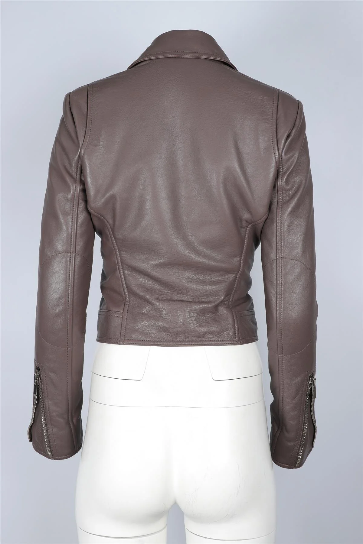 BALENCIAGA MAUVE LEATHER JACKET FR 36 UK 8 - Image 4
