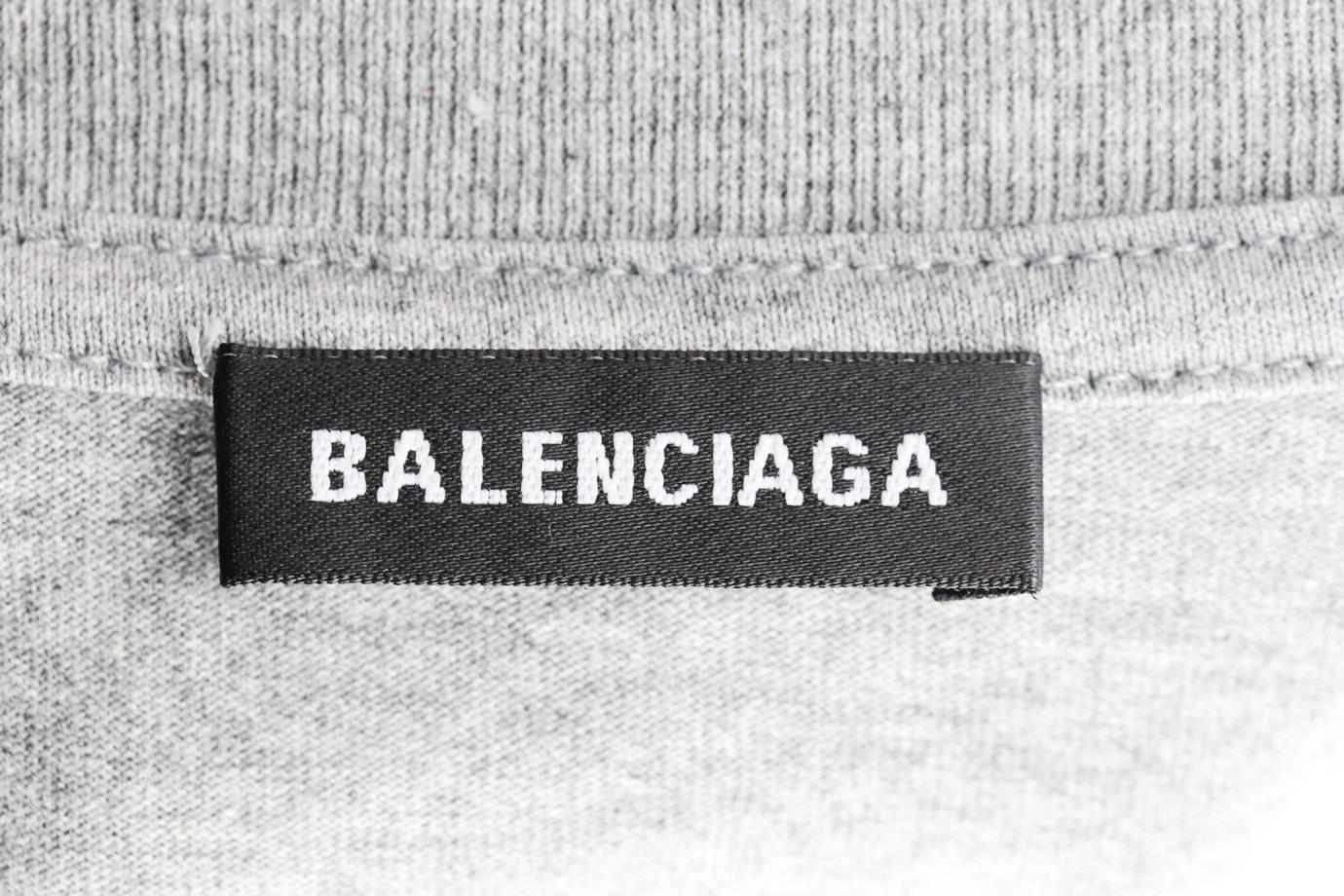 BALENCIAGA MEN'S PRINTED COTTON JERSEY T-SHIRT LARGE - Image 4