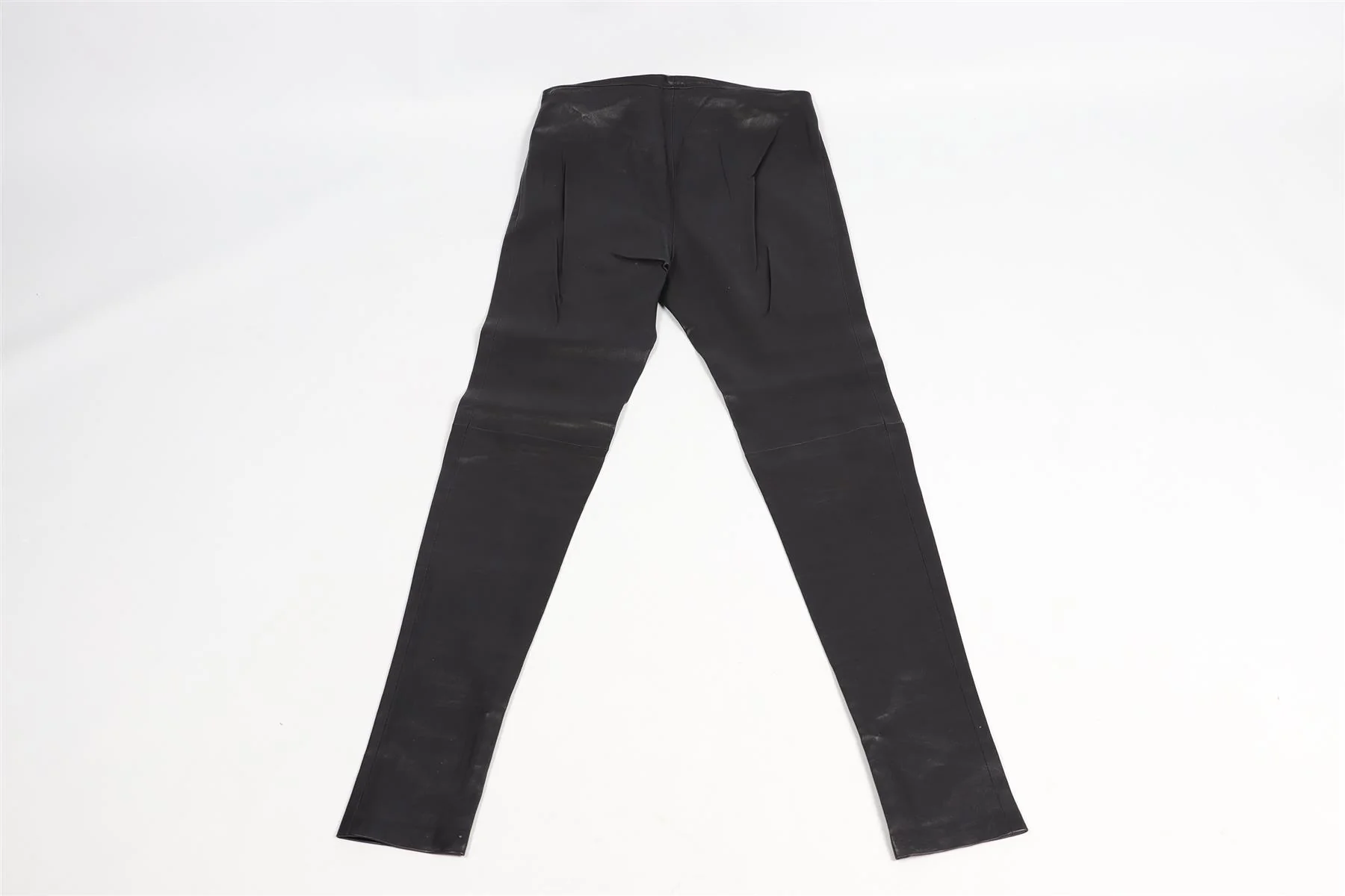 BALENCIAGA NAVY LEATHER SKINNY PANTS FR 38 UK 10 - Image 5