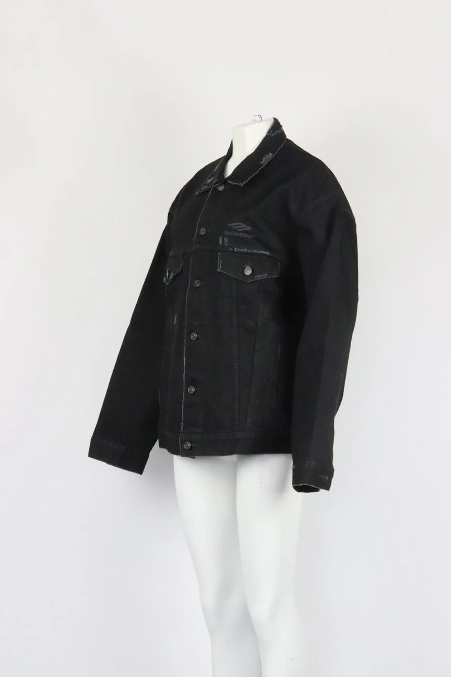 BALENCIAGA OVERSIZED PRINTED DENIM JACKET XSMALL - Image 3