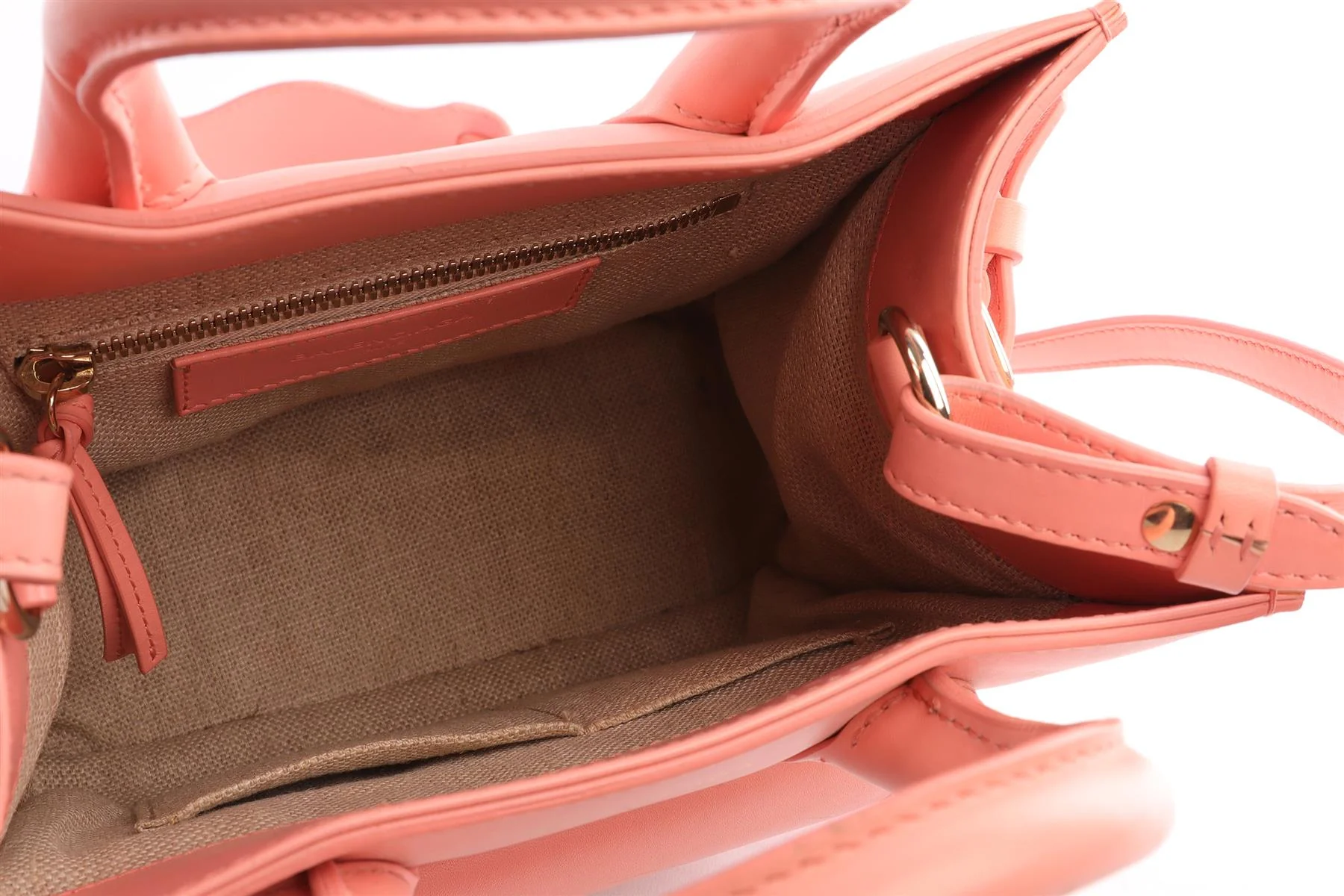BALENCIAGA PINK PADLOCK ALL AFTERNOON MINI LEATHER TOTE BAG - Image 11
