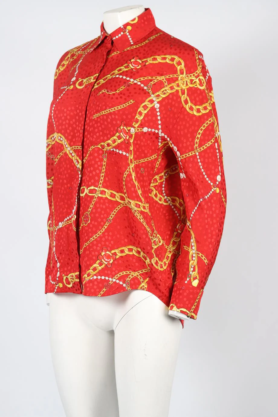 BALENCIAGA PRINTED SILK SHIRT FR 36 UK 8 - Image 3