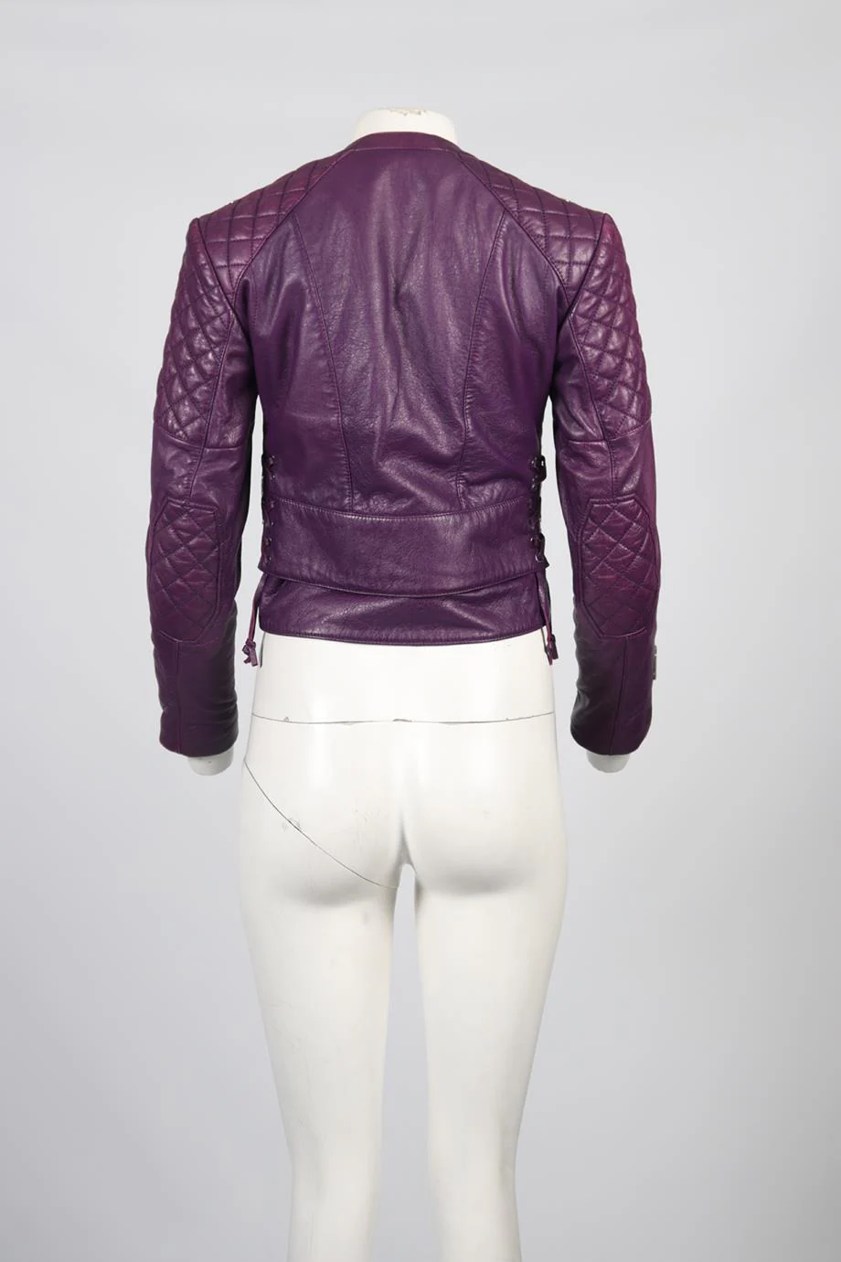 BALENCIAGA QUILTED LEATHER JACKET FR 36 UK 8 - Image 4