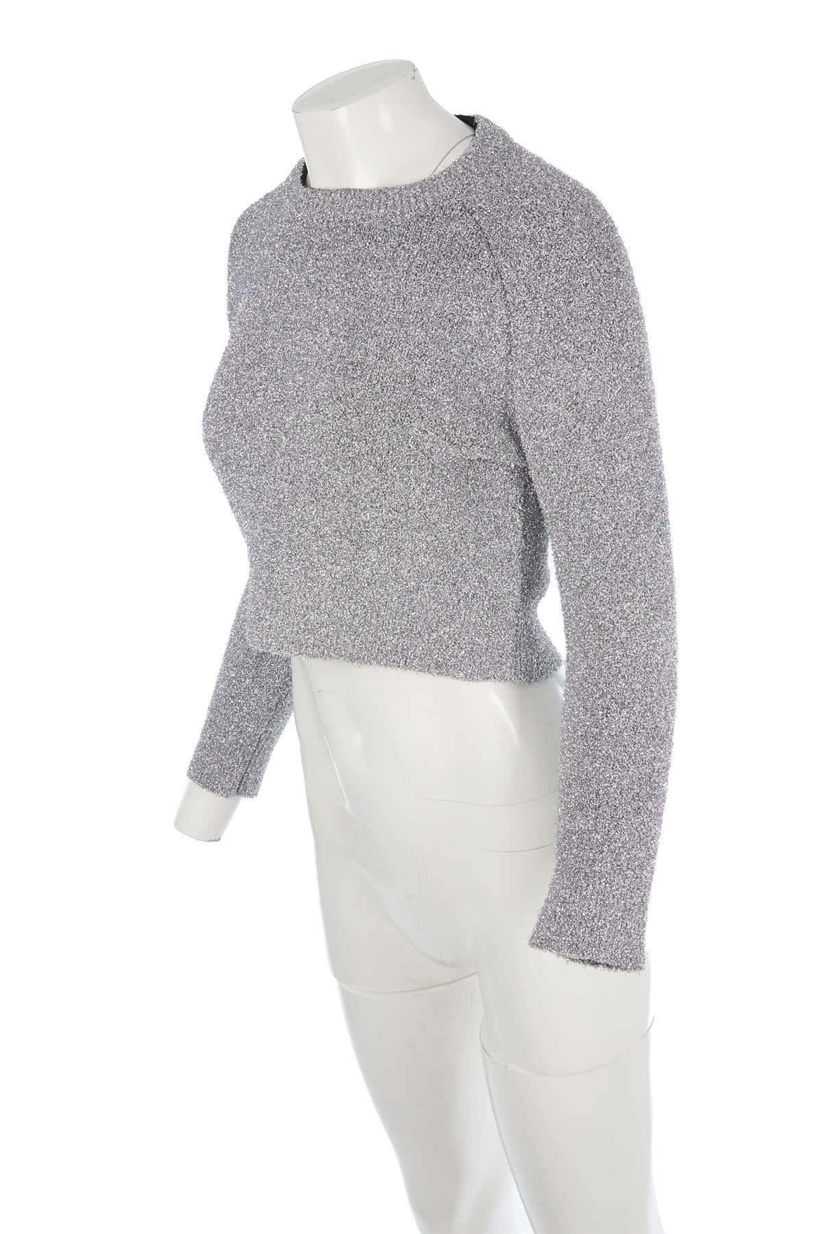 BALENCIAGA SILVER KNIT SWEATER FR 34 UK 6 - Image 3