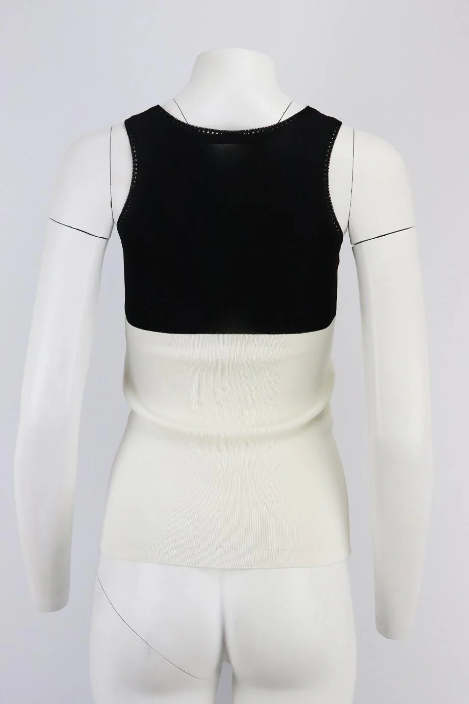 BALENCIAGA TWO TONE STRETCH KNIT TOP FR 34 UK 6 - Image 4