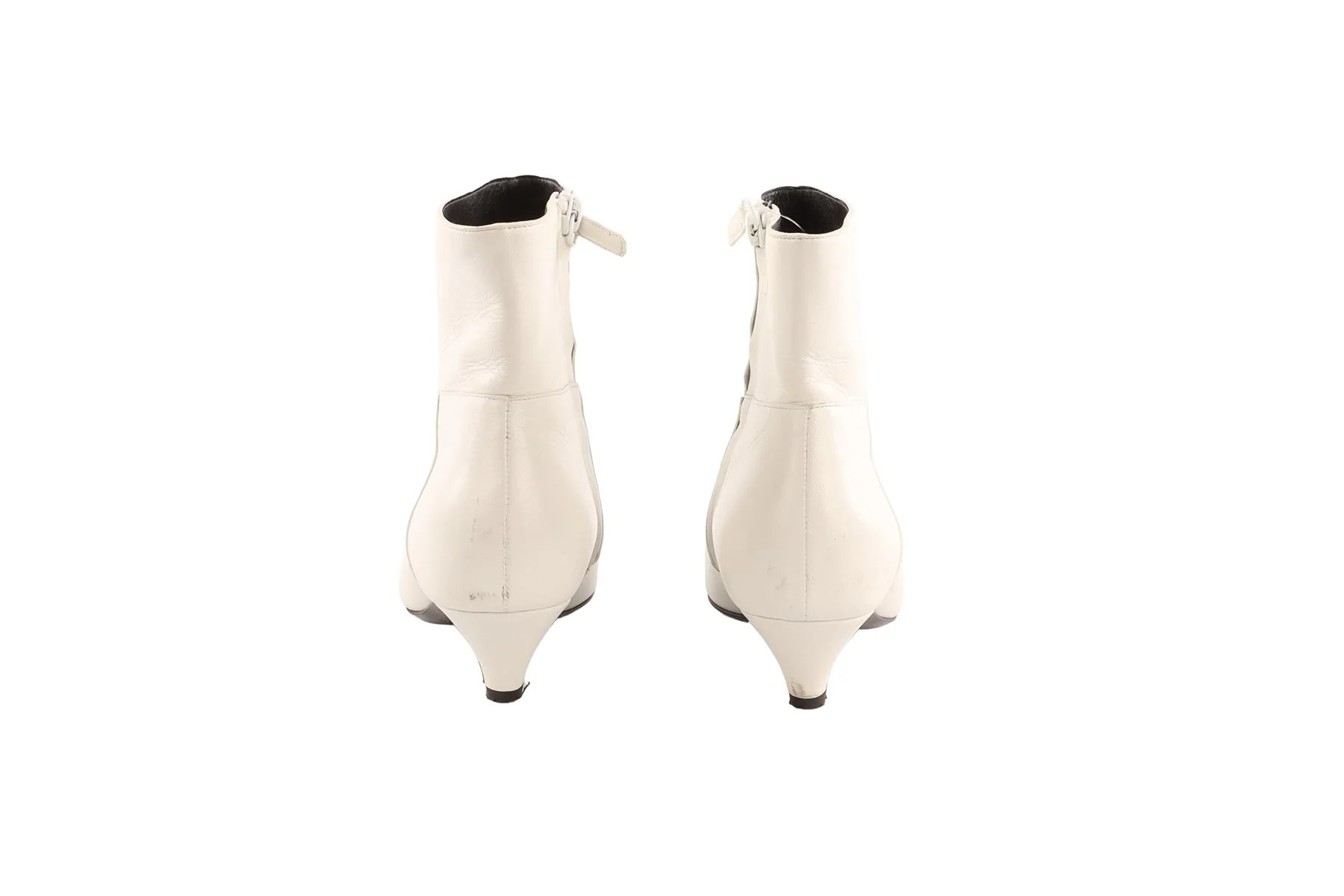 BALENCIAGA WHITE LEATHER ANKLE BOOTS EU 38 UK 5 - Image 5