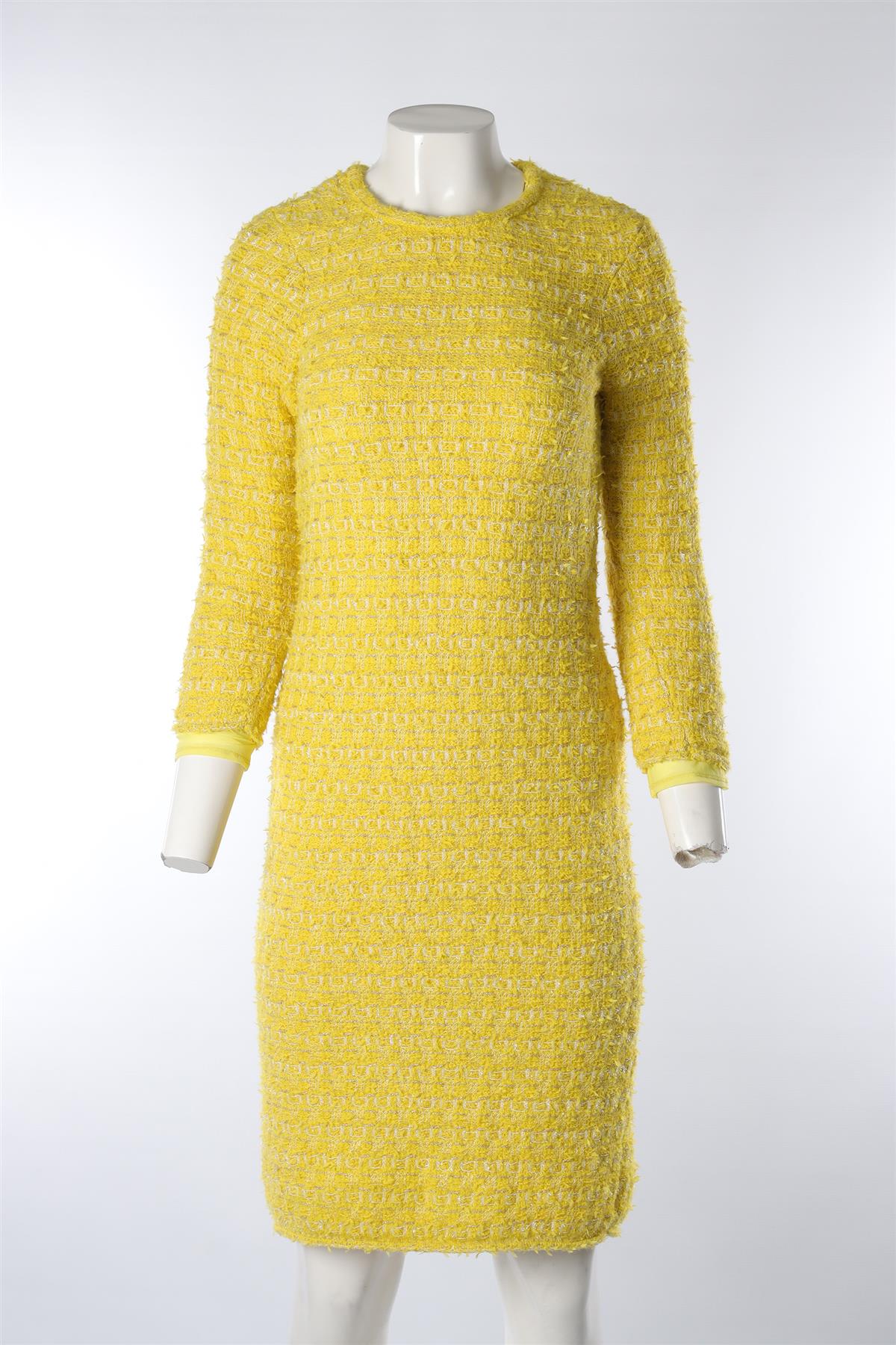 BALENCIAGA YELLOW WOOL MIDI DRESS XSMALL - Image 2