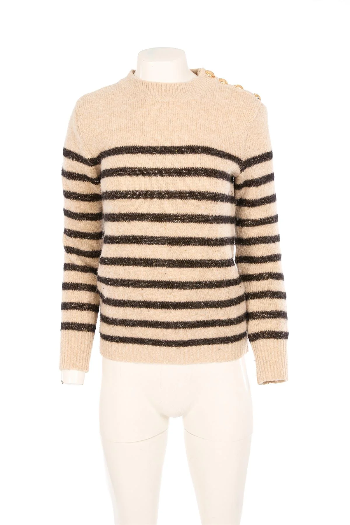 BALMAIN BEIGE WOOL SWEATER FR 36 UK 8 - Image 2