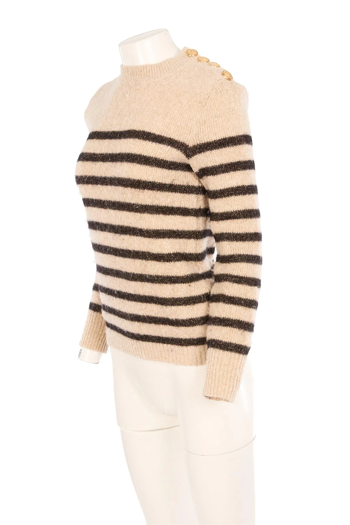 BALMAIN BEIGE WOOL SWEATER FR 36 UK 8 - Image 3