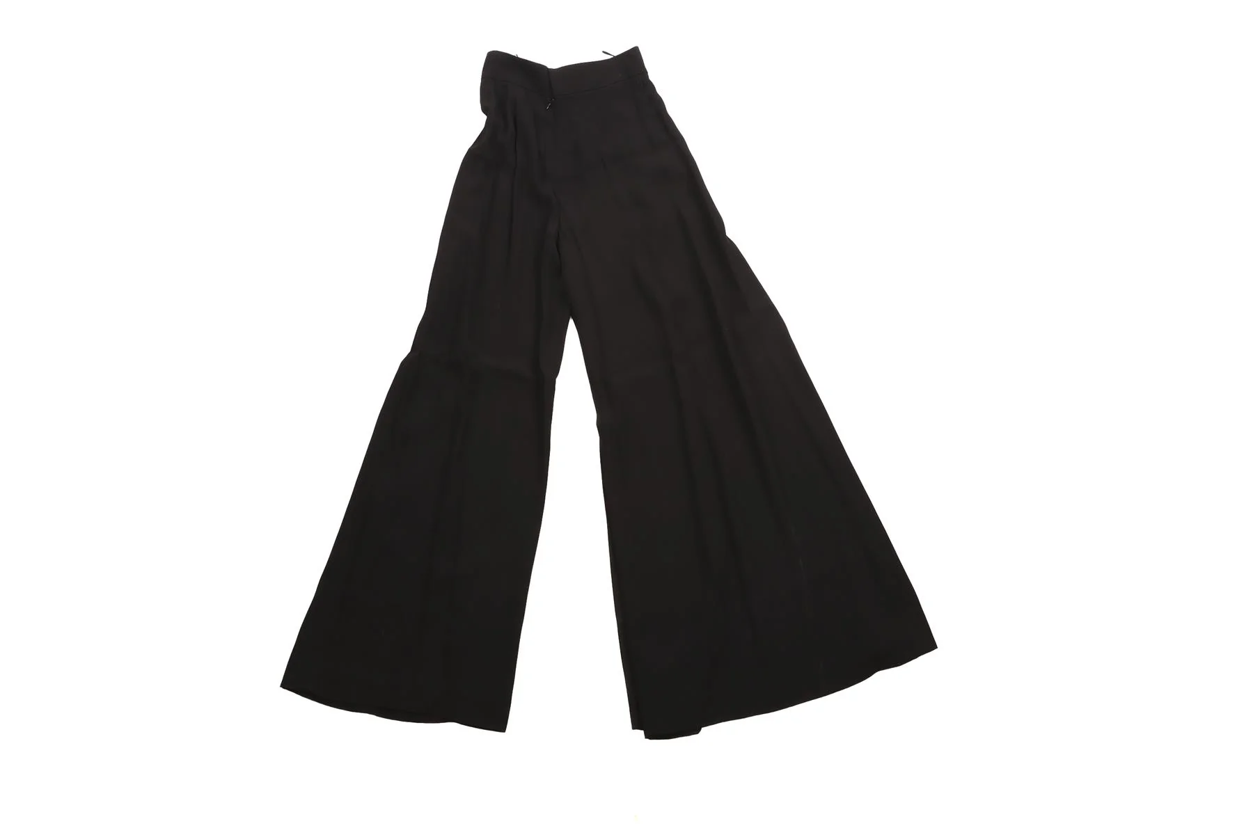 BALMAIN BLACK CREPE WIDE LEG PANTS FR 36 UK 8 - Image 4