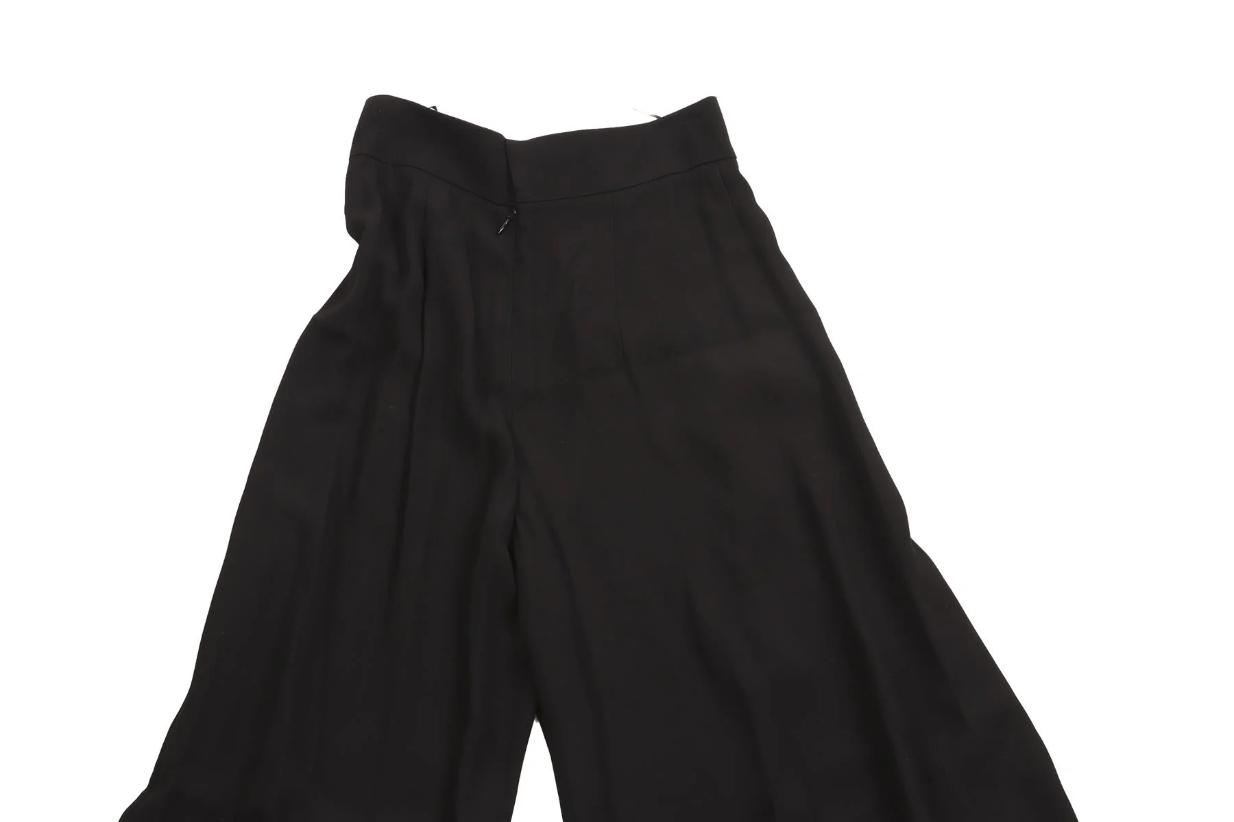 BALMAIN BLACK CREPE WIDE LEG PANTS FR 36 UK 8 - Image 5