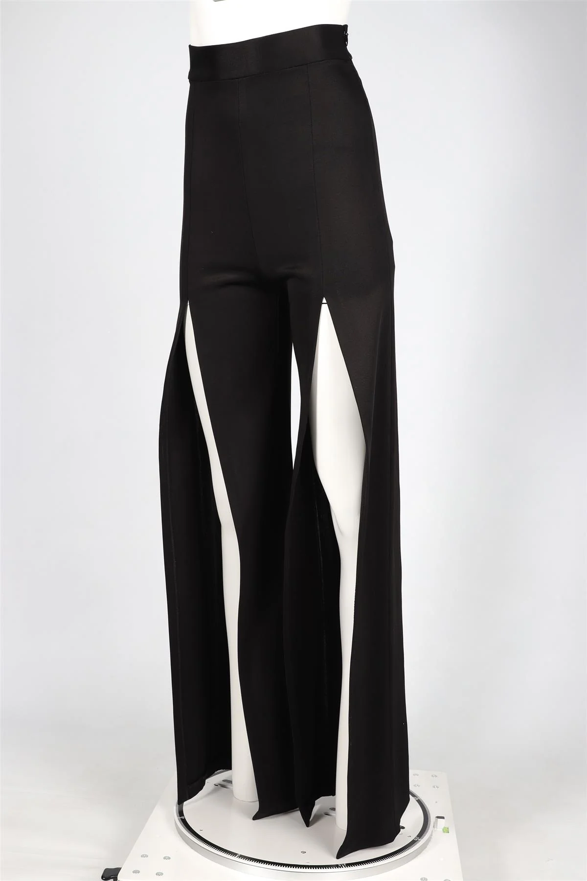 BALMAIN BLACK JERSEY WIDE LEG PANTS FR 36 UK 10 - Image 3