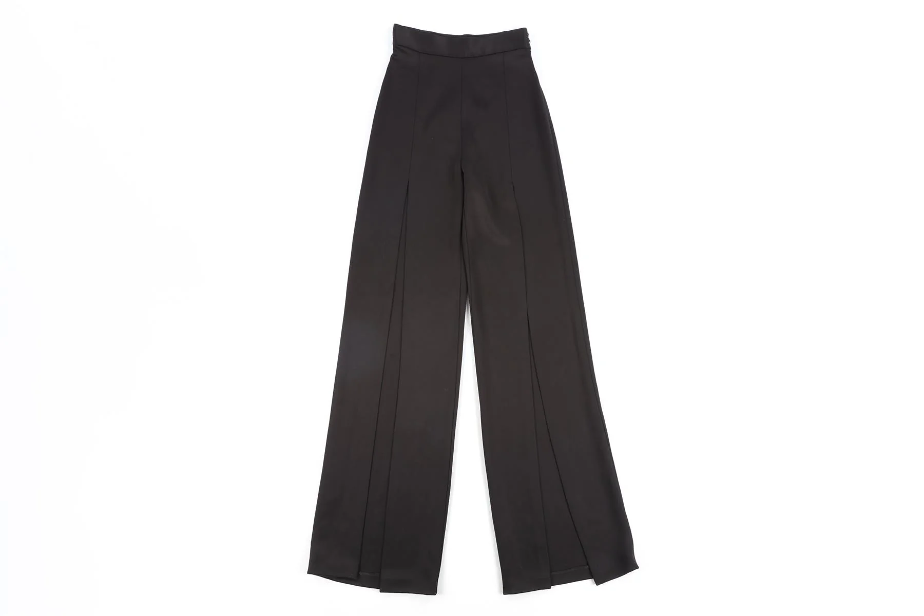 BALMAIN BLACK JERSEY WIDE LEG PANTS FR 36 UK 8 - Image 2