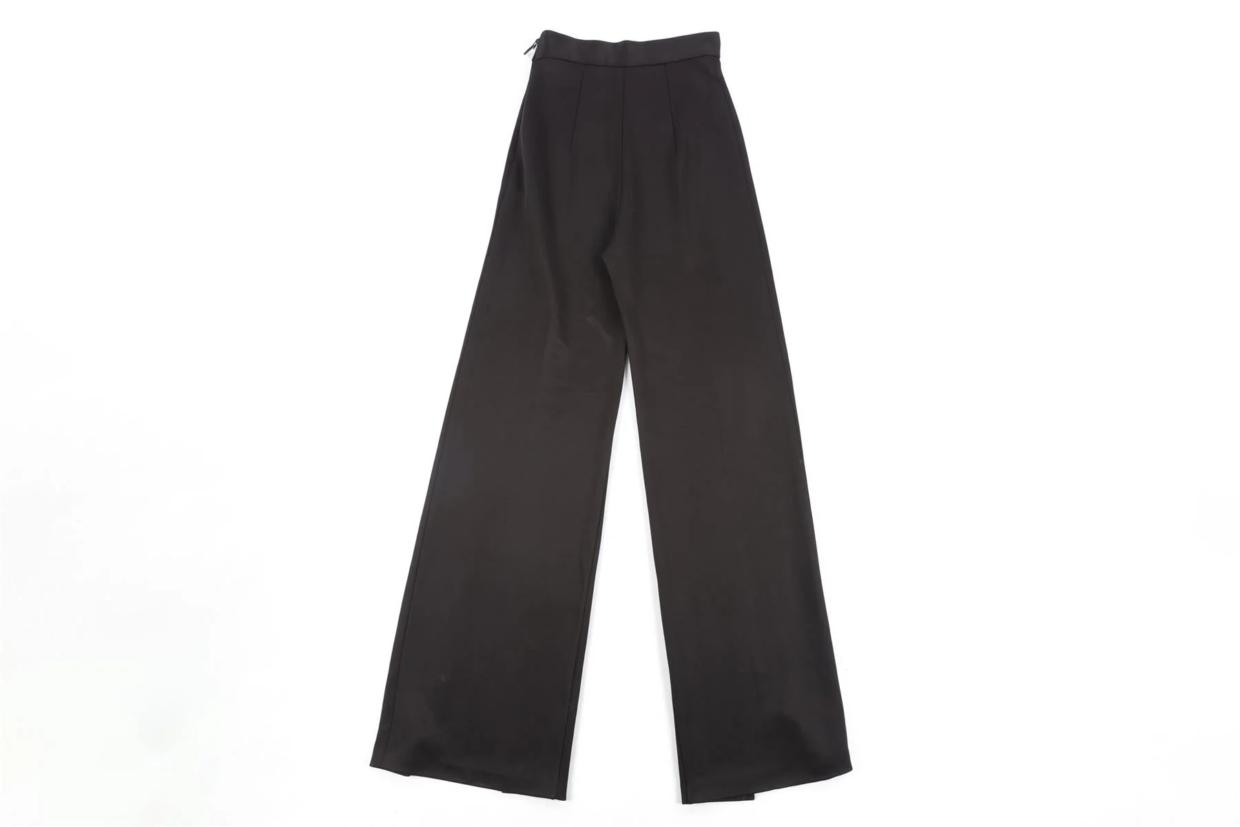 BALMAIN BLACK JERSEY WIDE LEG PANTS FR 36 UK 8 - Image 4