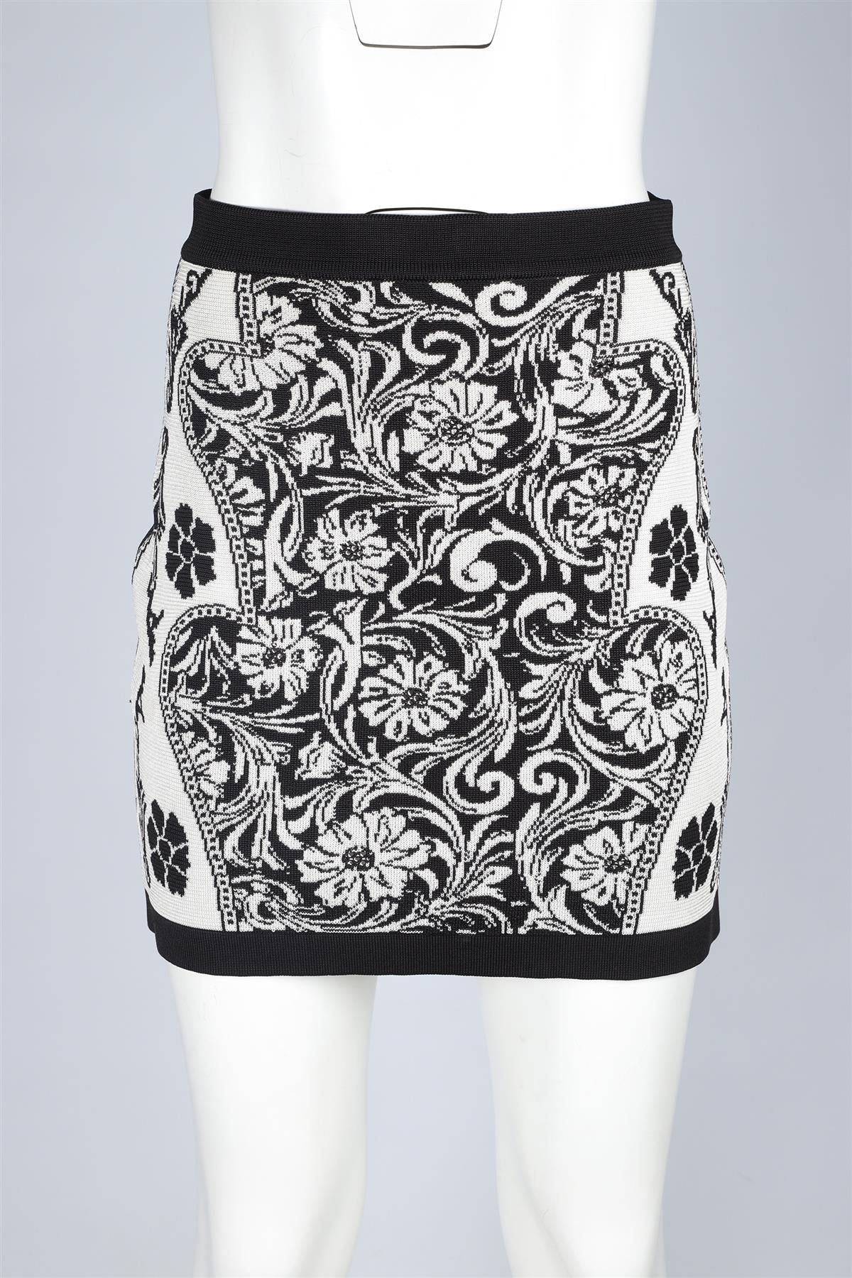 BALMAIN BLACK KNIT MINI SKIRT FR 38 UK 10 - Image 2