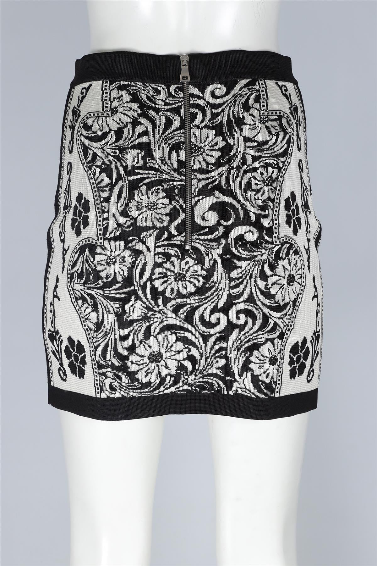 BALMAIN BLACK KNIT MINI SKIRT FR 38 UK 10 - Image 4