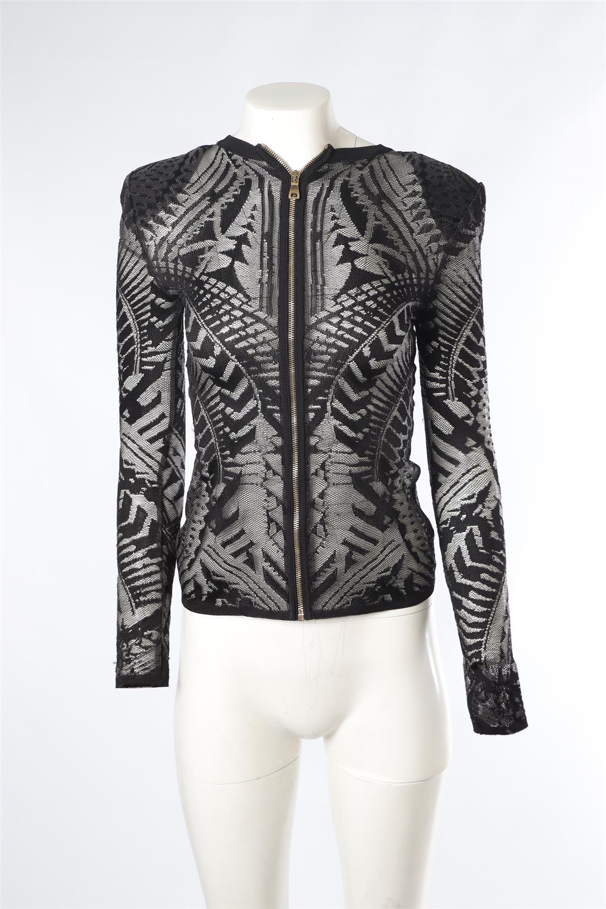 BALMAIN BLACK KNIT TOP UK 6 - Image 2