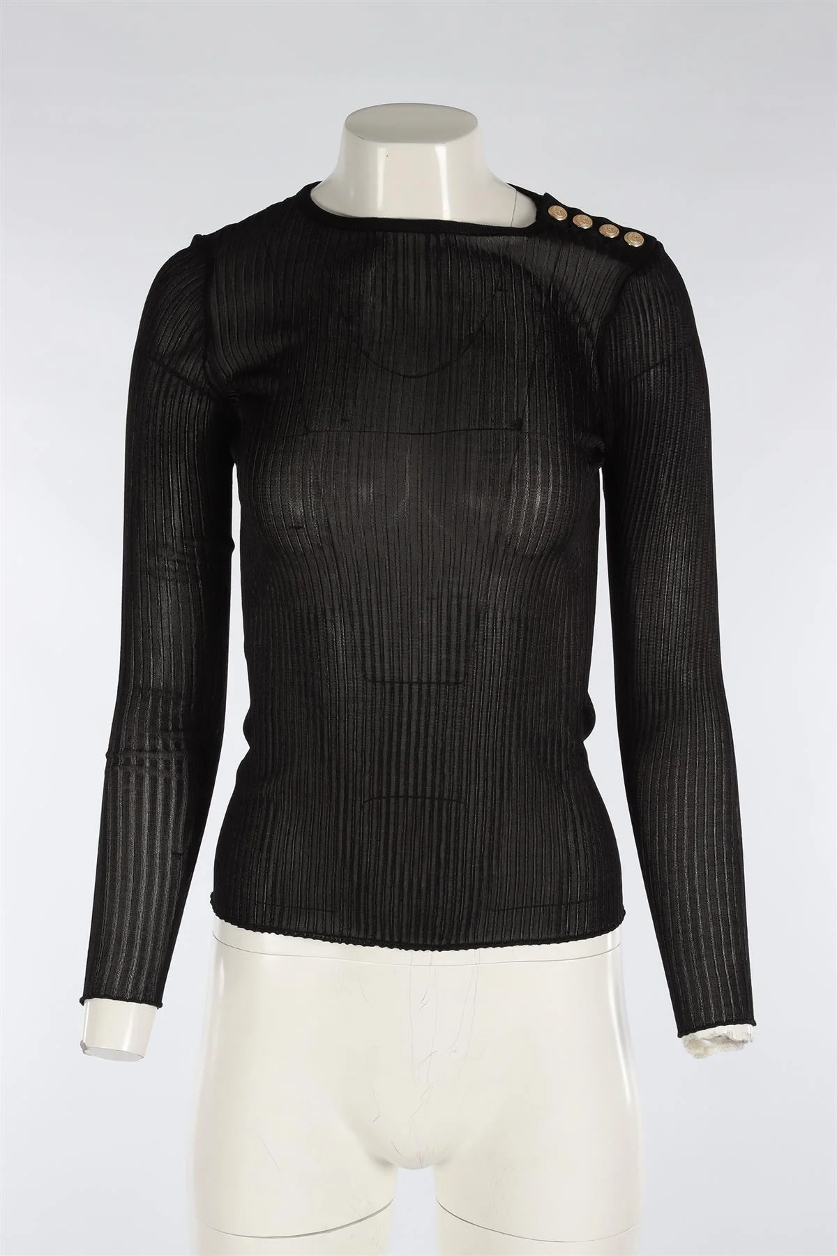 BALMAIN BLACK KNIT TOP XSMALL - Image 2