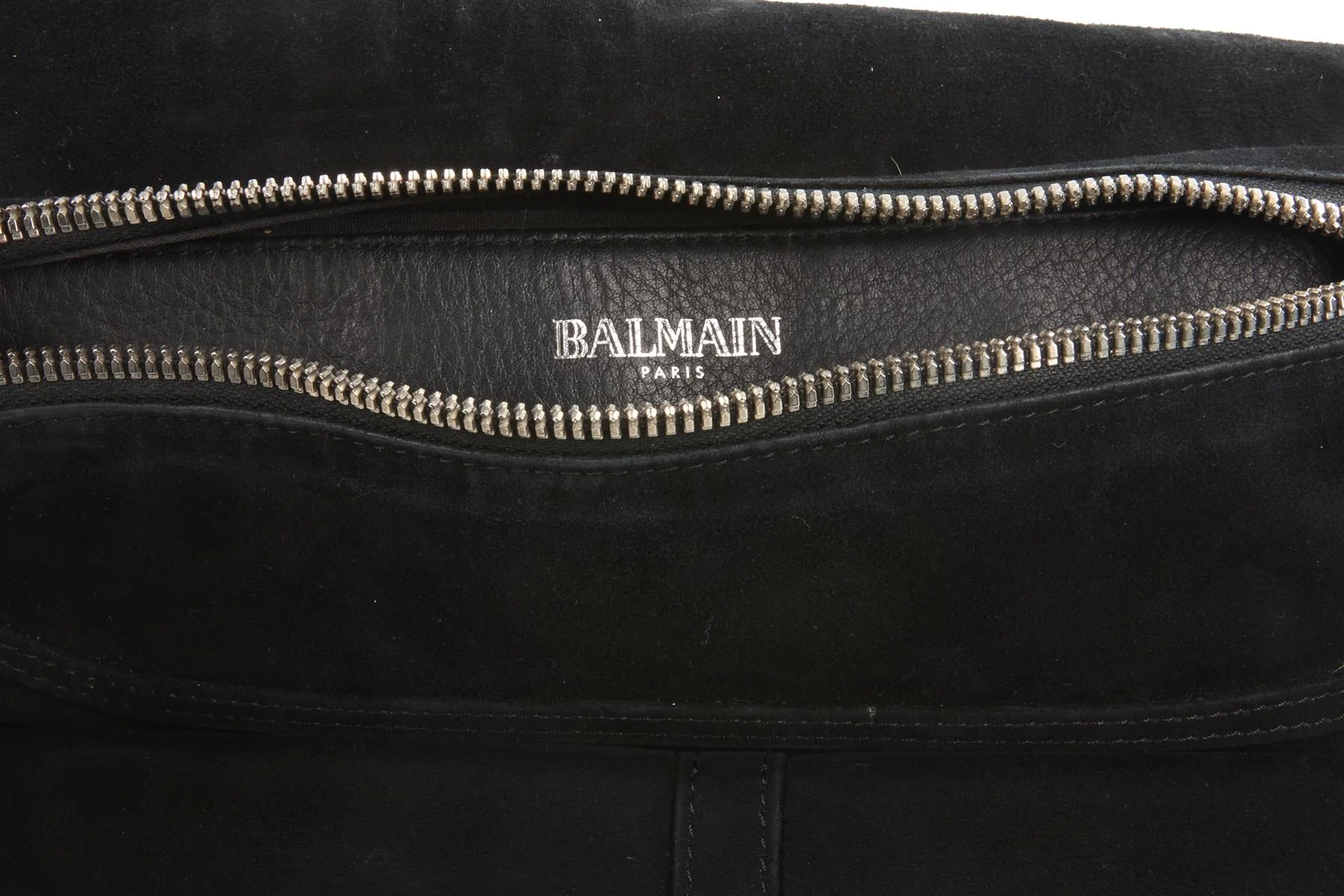 BALMAIN BLACK SUEDE SHOULDER BAG - Image 10