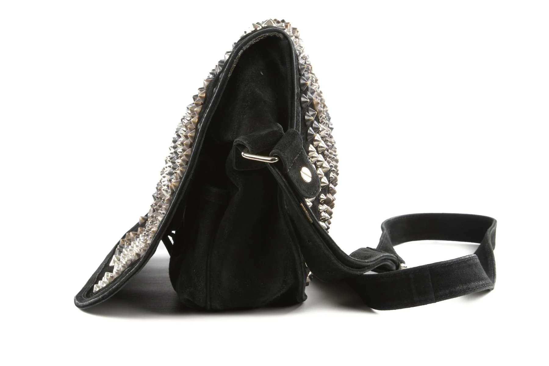 BALMAIN BLACK SUEDE SHOULDER BAG - Image 6