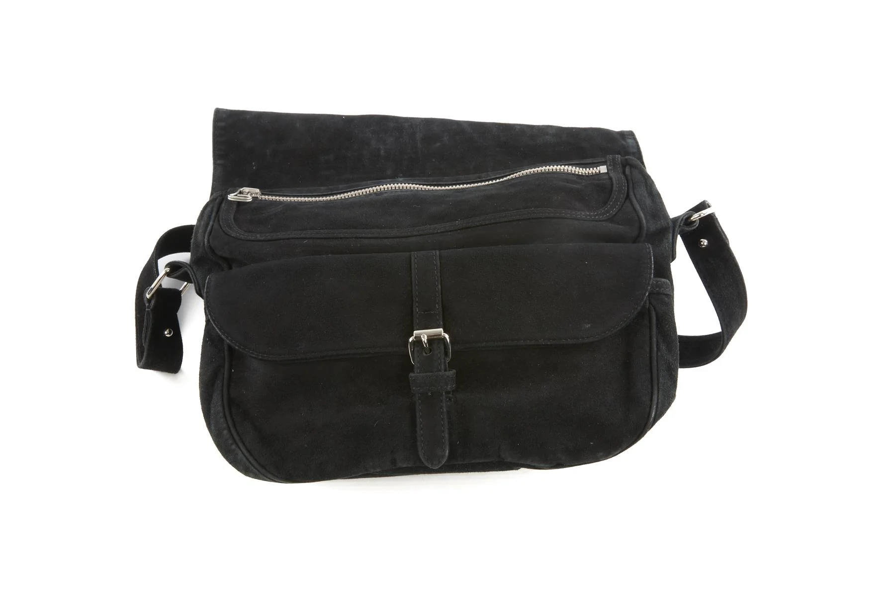 BALMAIN BLACK SUEDE SHOULDER BAG - Image 9