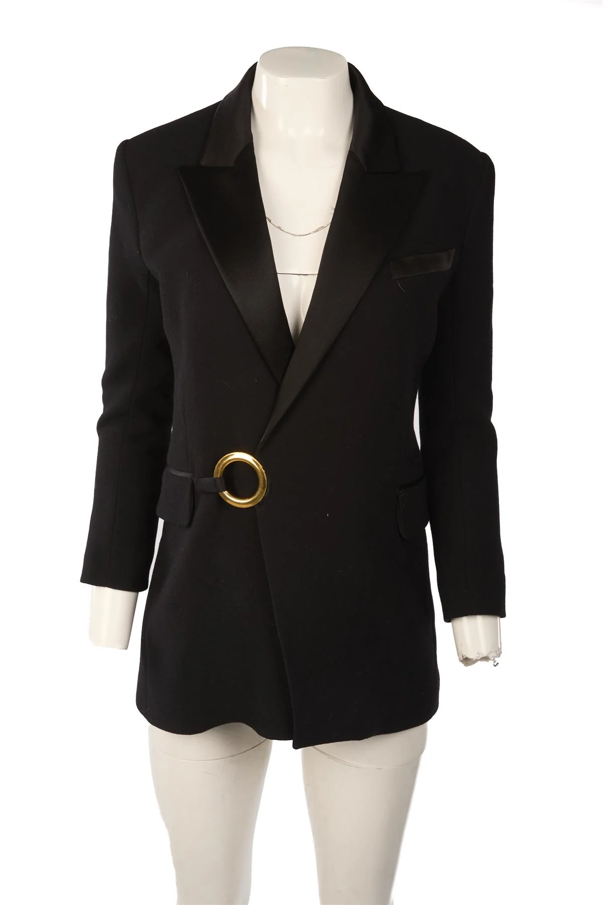 BALMAIN BLACK WOOL BLAZER FR 38 UK 10 - Image 2