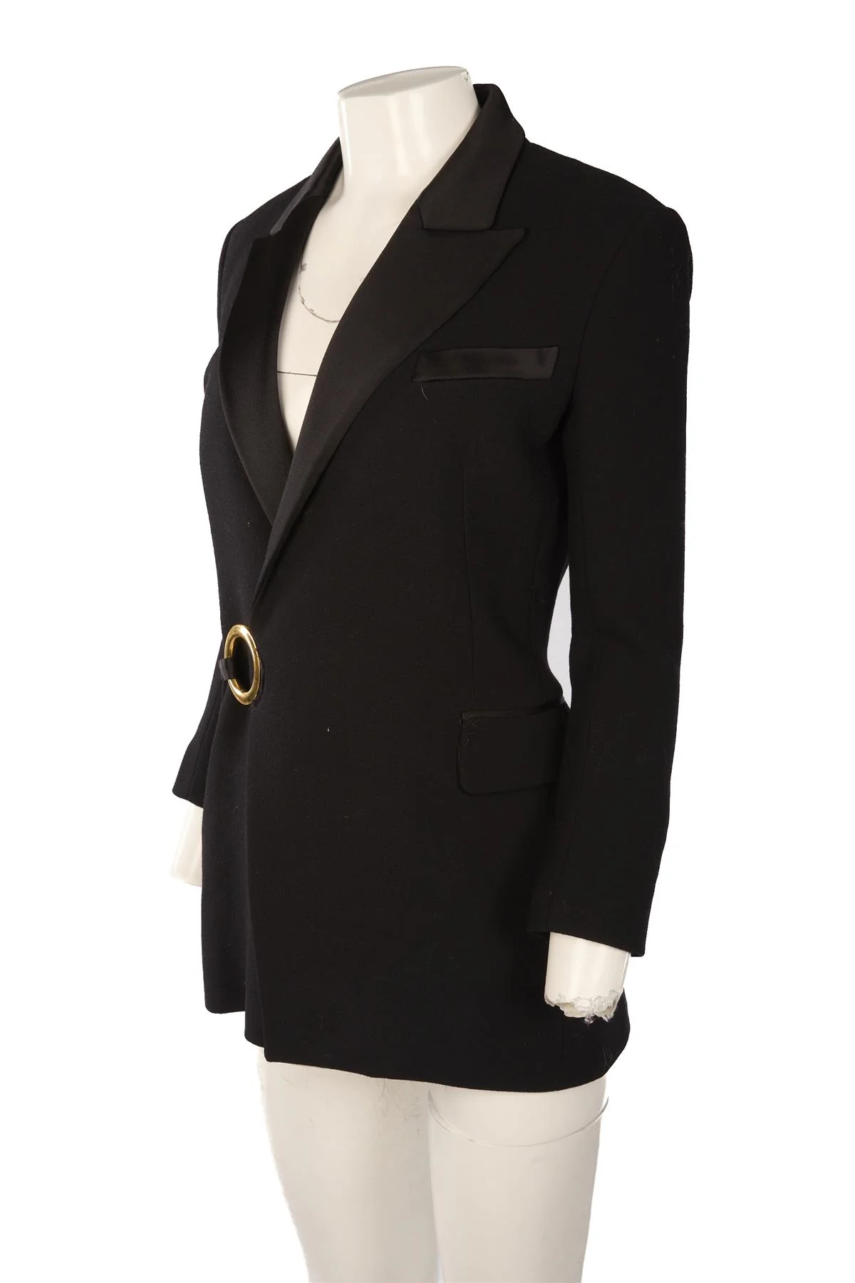 BALMAIN BLACK WOOL BLAZER FR 38 UK 10 - Image 3