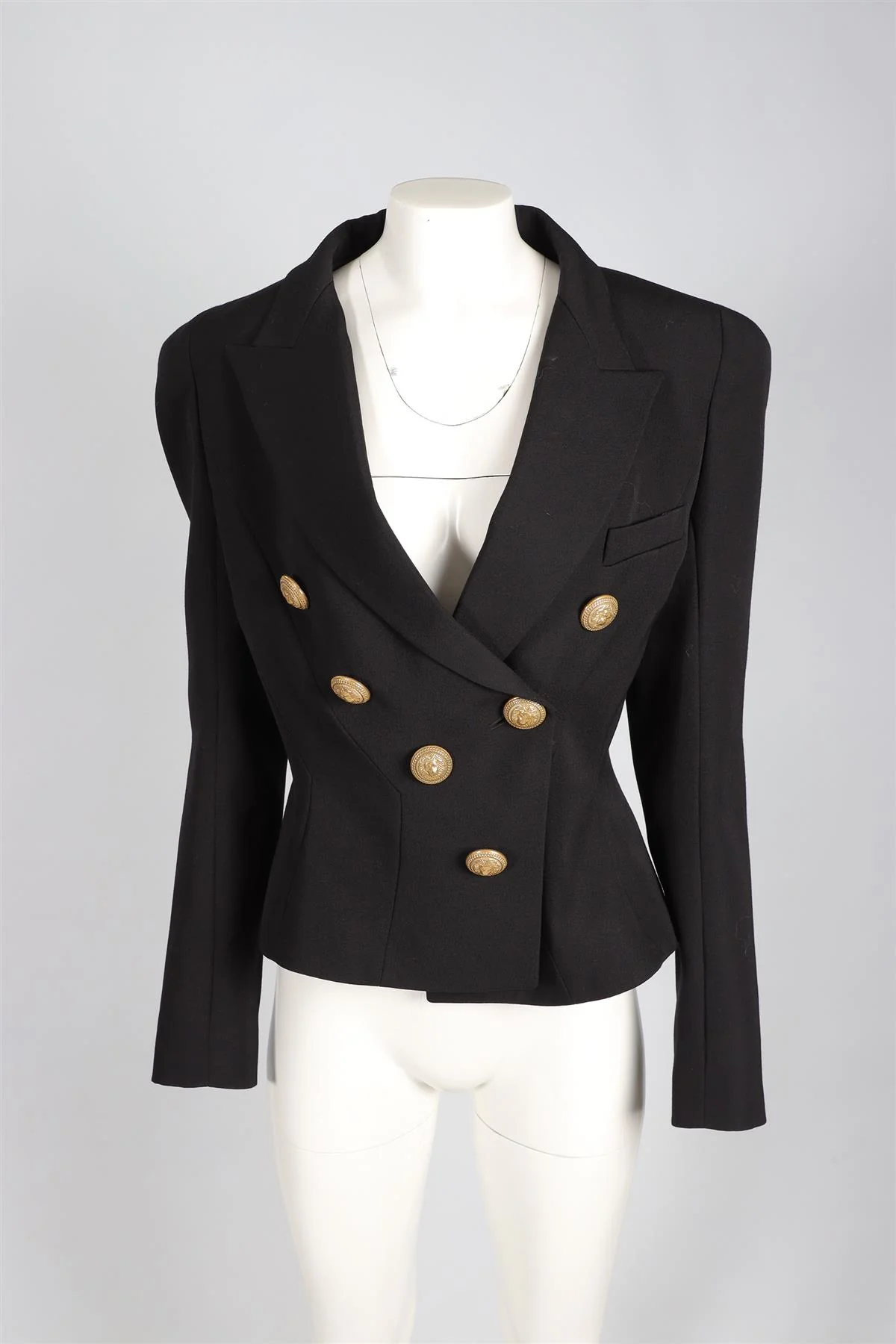 BALMAIN BLACK WOOL BLAZER FR 46 UK 18 - Image 2
