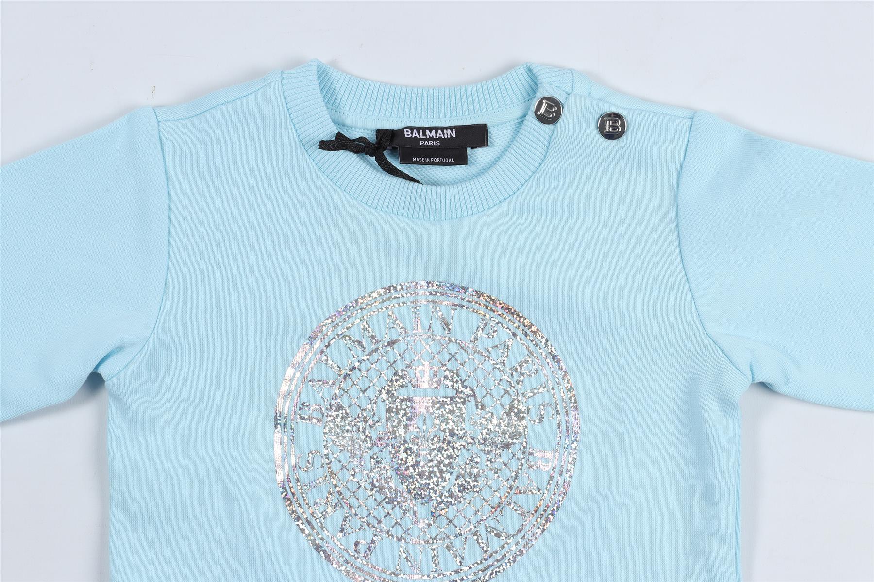 BALMAIN BLUE BABY BOYS SWEATSHIRT 9 MONTHS - Image 3