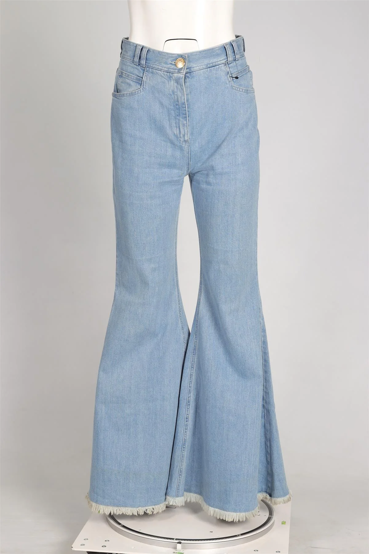 BALMAIN BLUE HIGH RISE FLARED JEANS FR 40 UK 12 - Image 2
